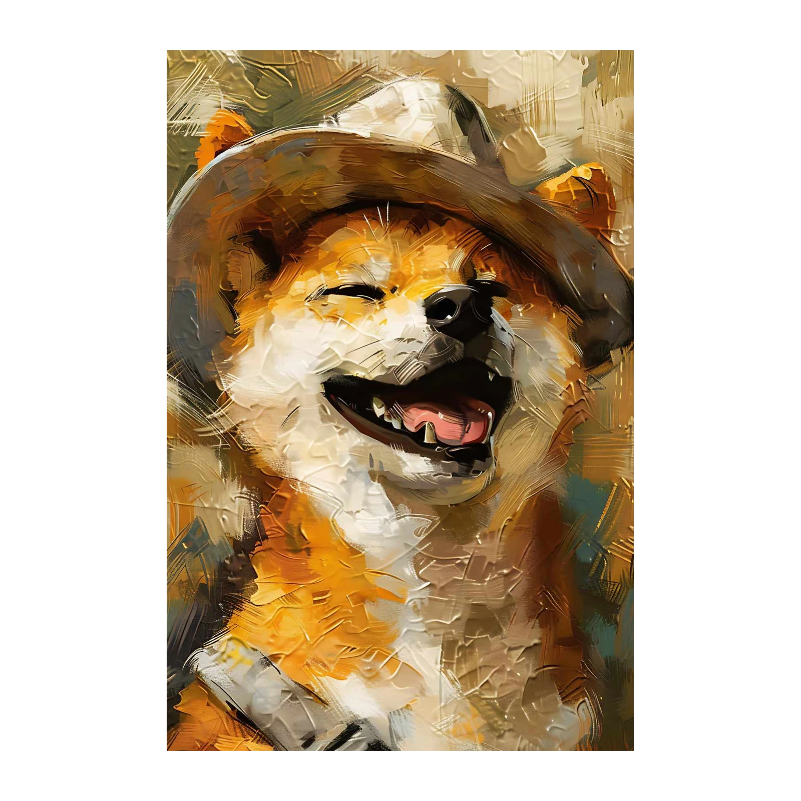 Joyful Shiba Inu Dog Art Wall Art