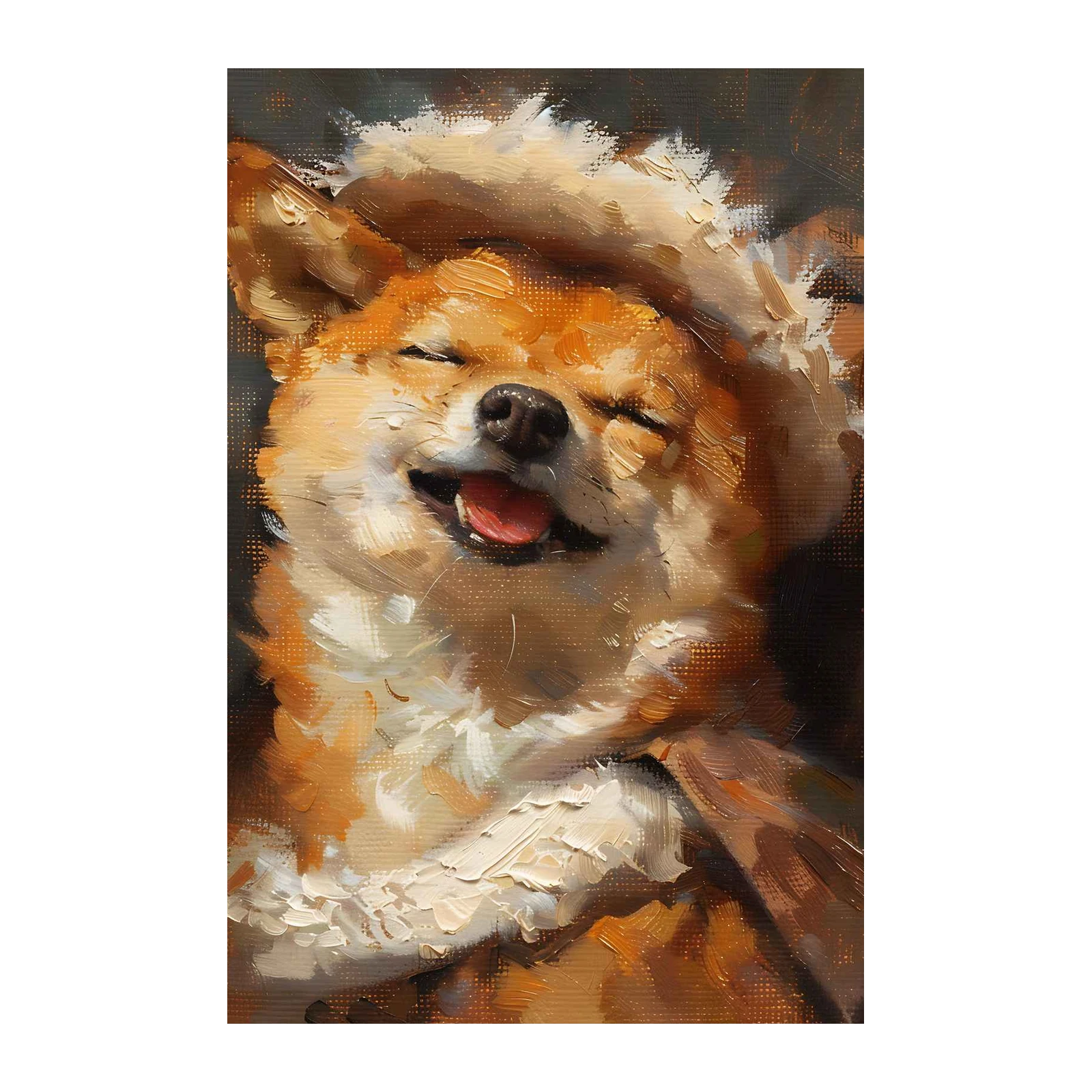 Joyful Pomeranian Dog Portrait Wall Art
