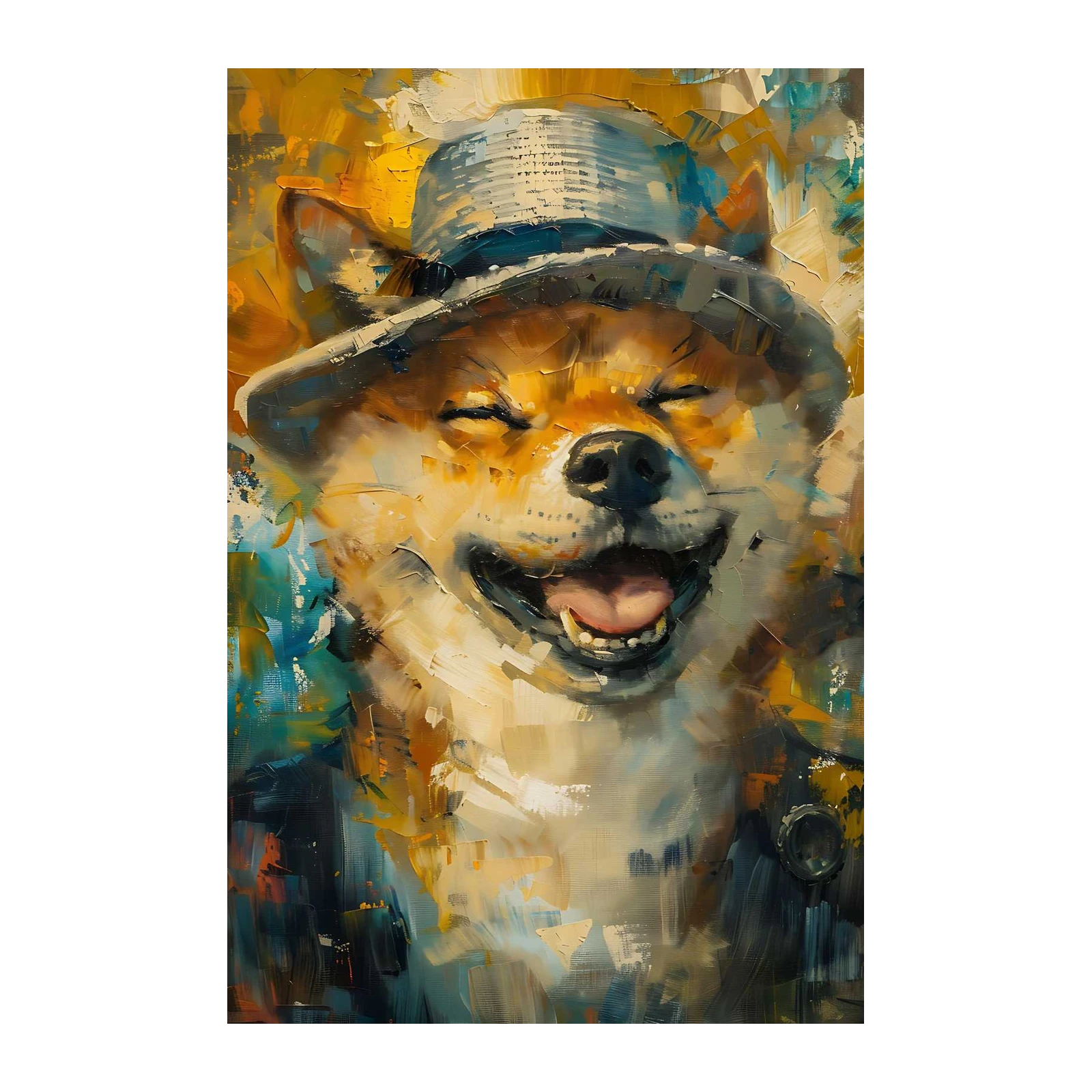 Joyful Shiba Inu Portrait Wall Art