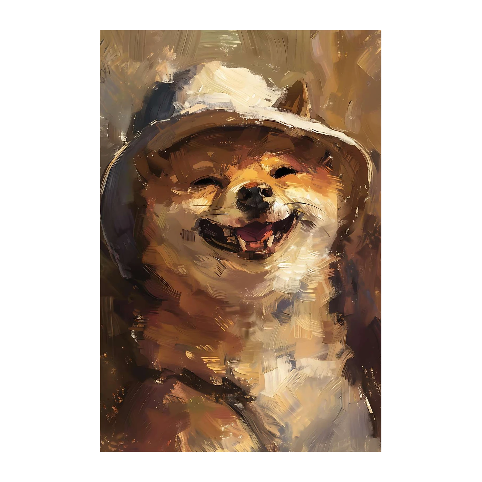 Joyful Shiba Inu Smile Dog Art Wall Art