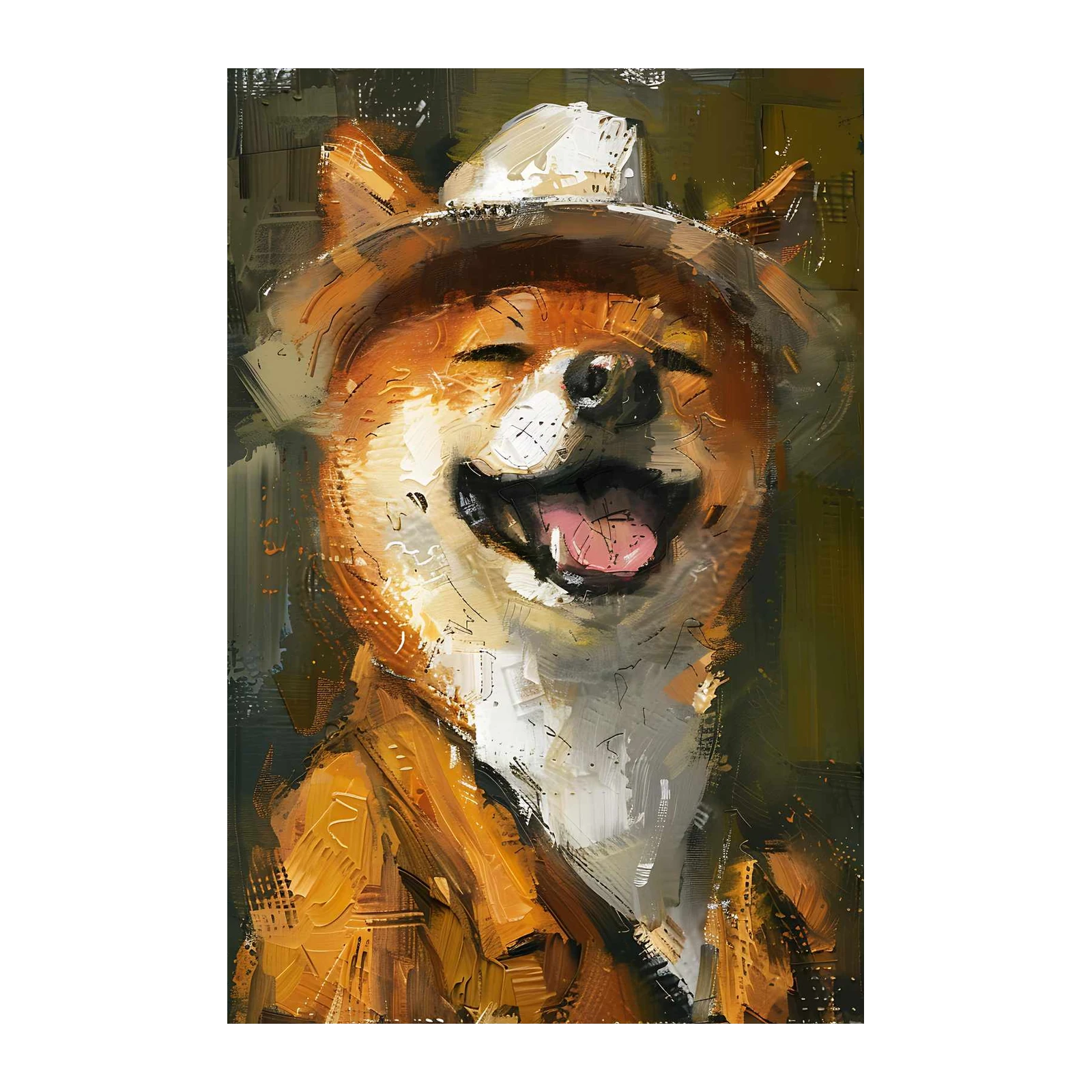 Joyful Shiba Inu Impressionist Wall Art