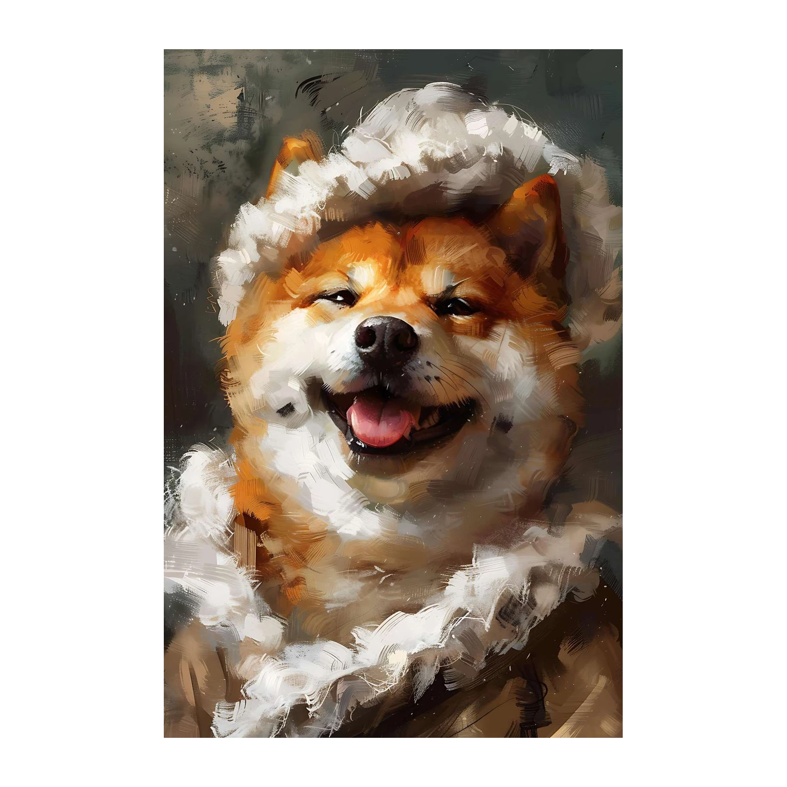 Joyful Akita Winter Coat Wall Art