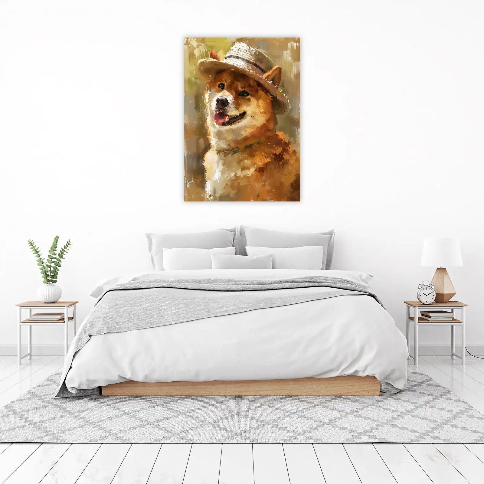 Charming Shiba Inu with Hat Wall Art