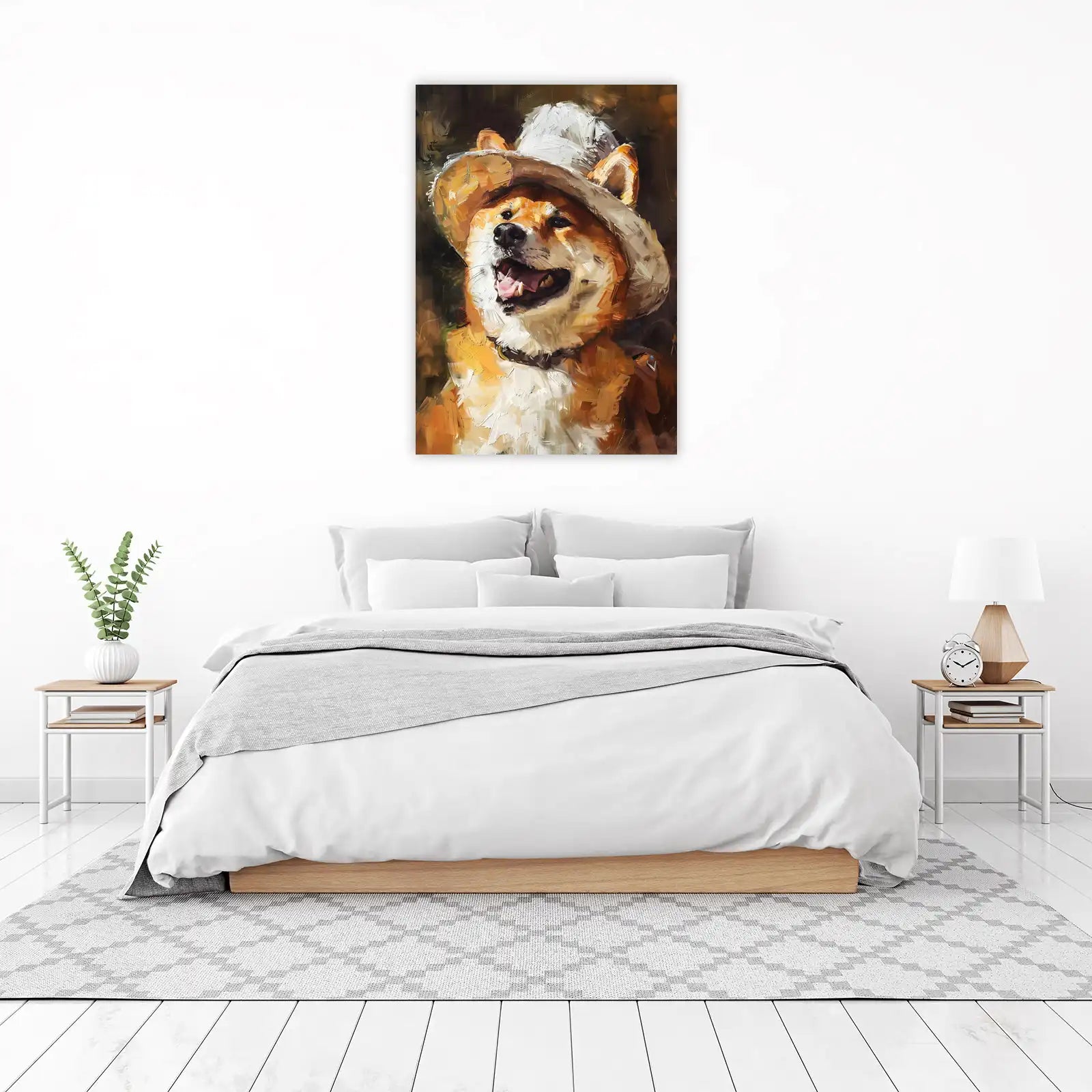 Joyful Shiba Inu Adventure Hat Wall Art