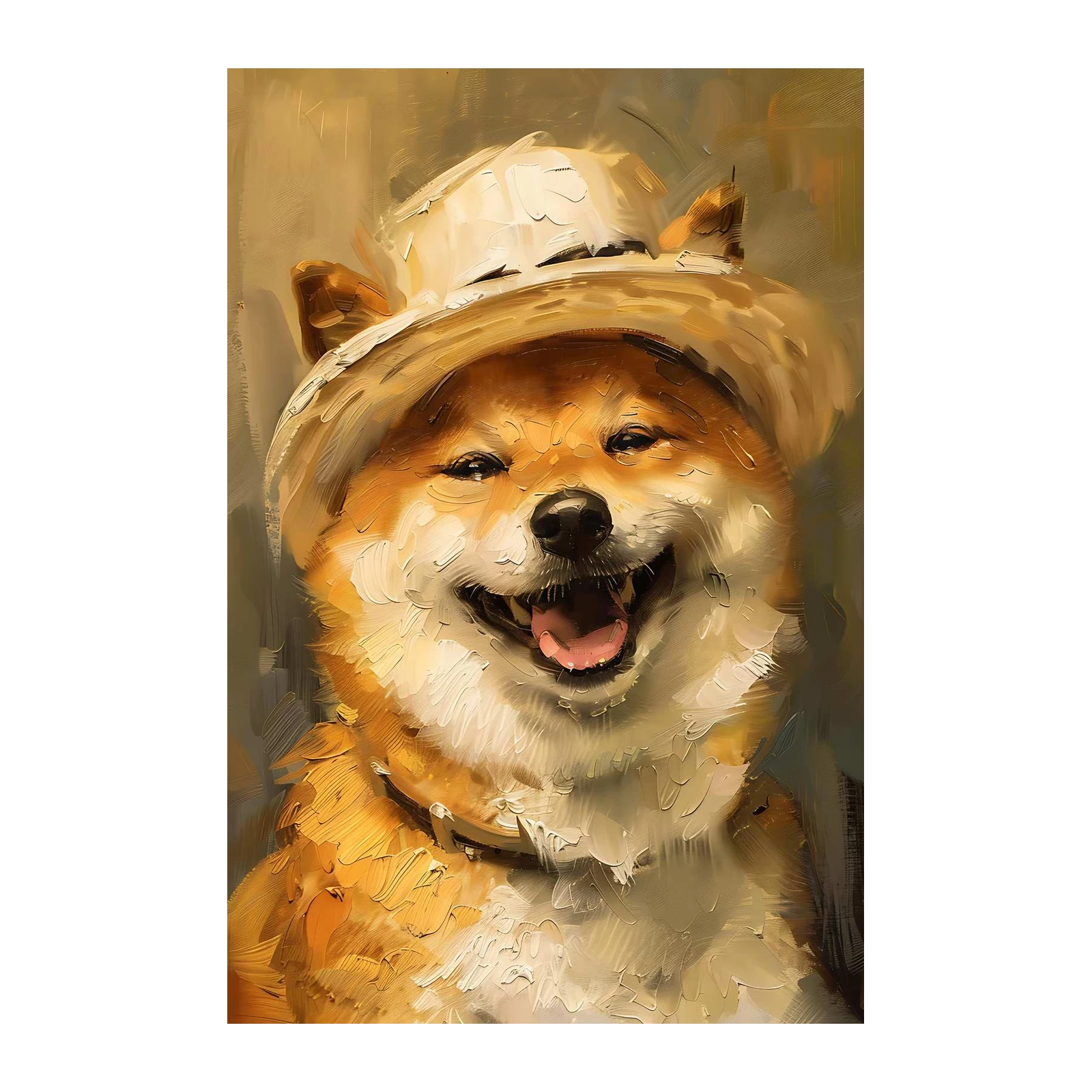 Joyful Shiba Inu Hat Wall Art