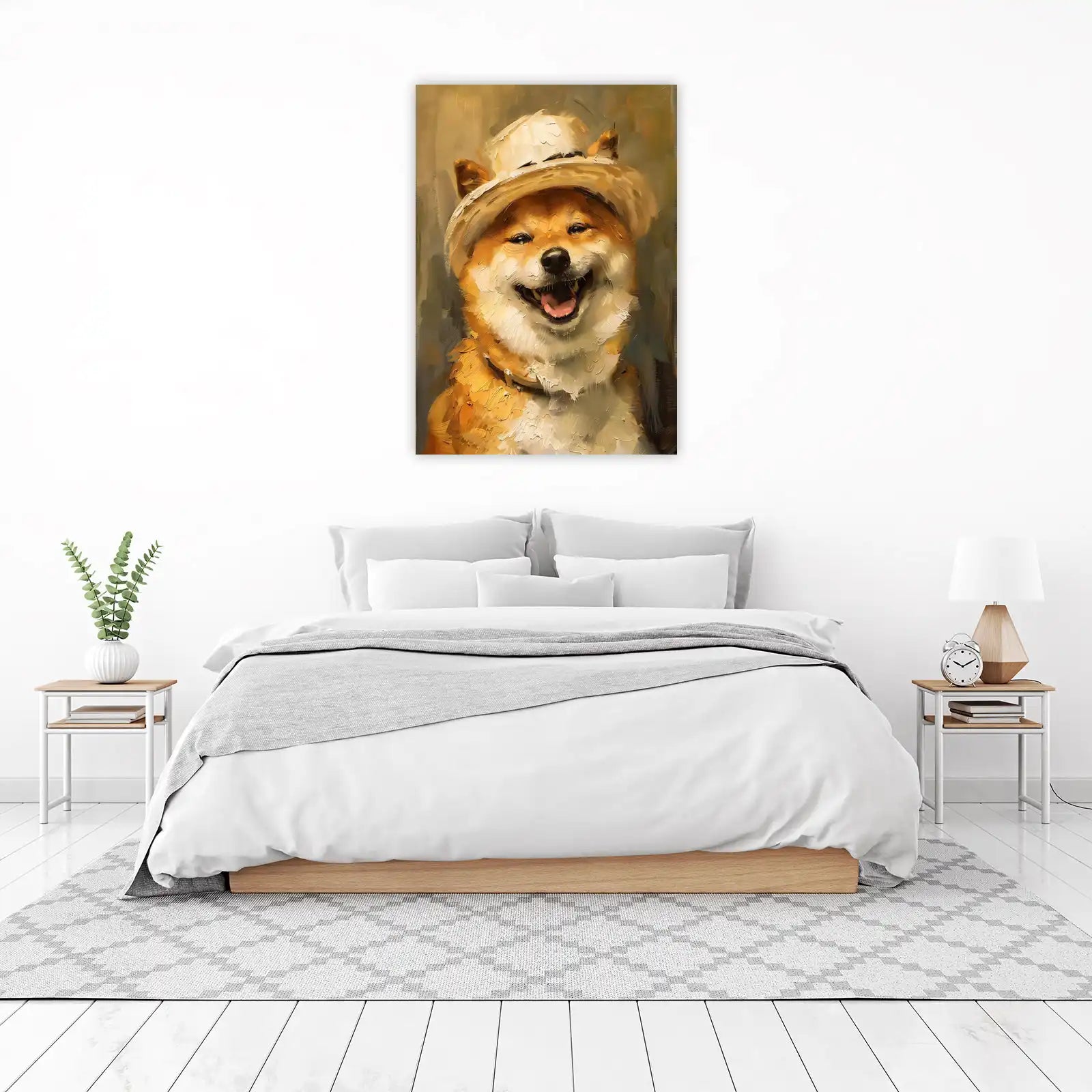Joyful Shiba Inu Hat Wall Art