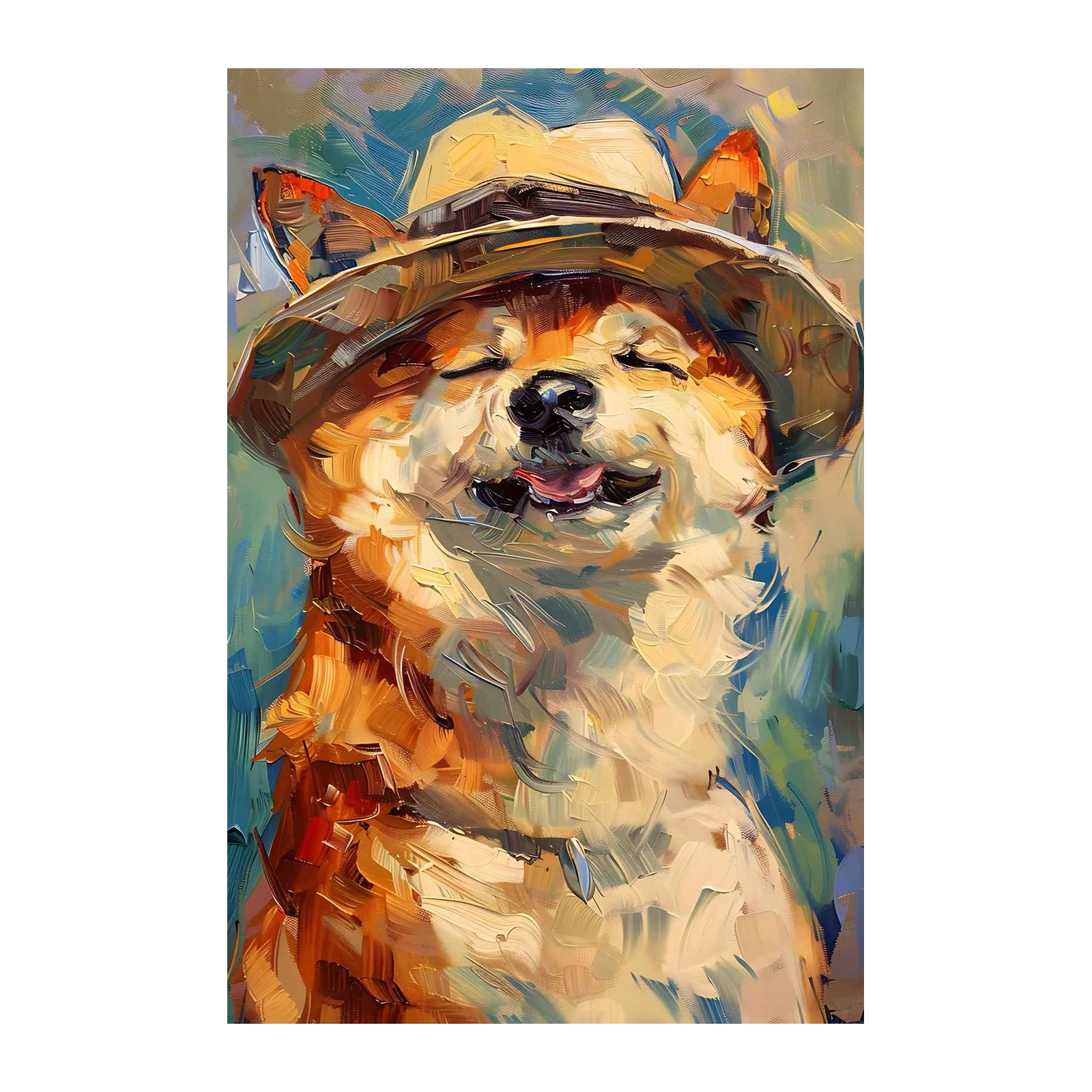 Joyful Shiba Inu Hat Lover Wall Art