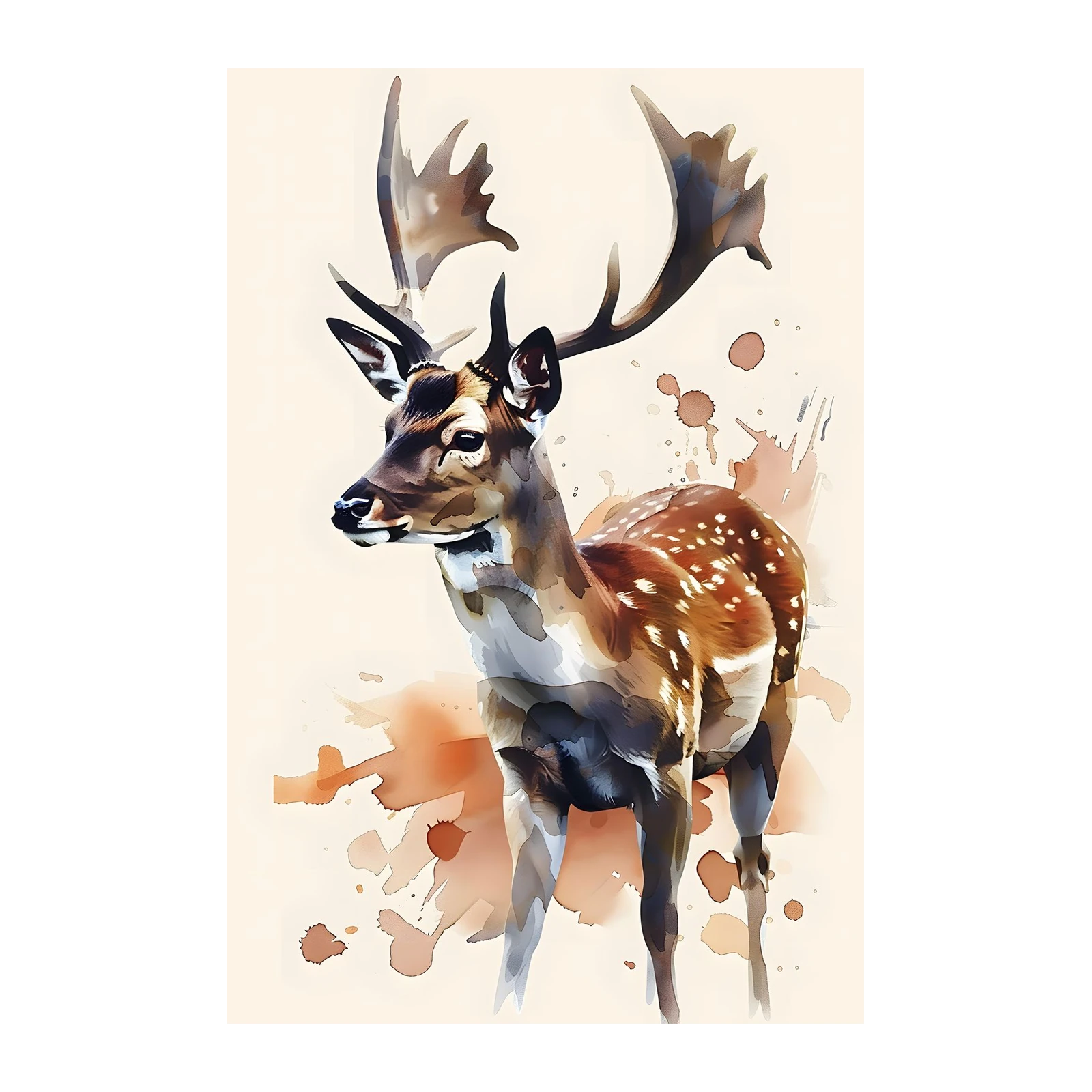 Majestic Deer Watercolor Wall Art Wall Art