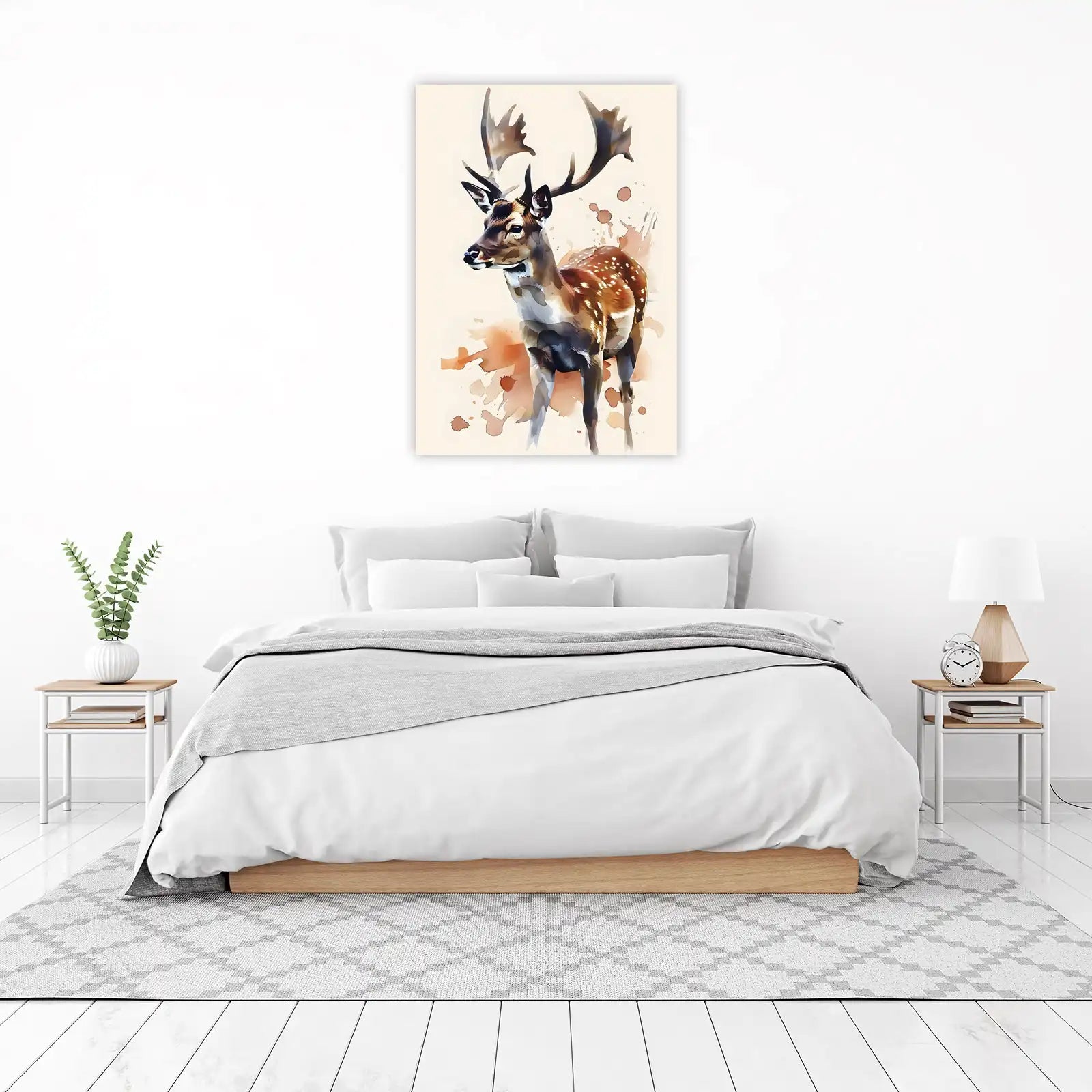 Majestic Deer Watercolor Wall Art Wall Art
