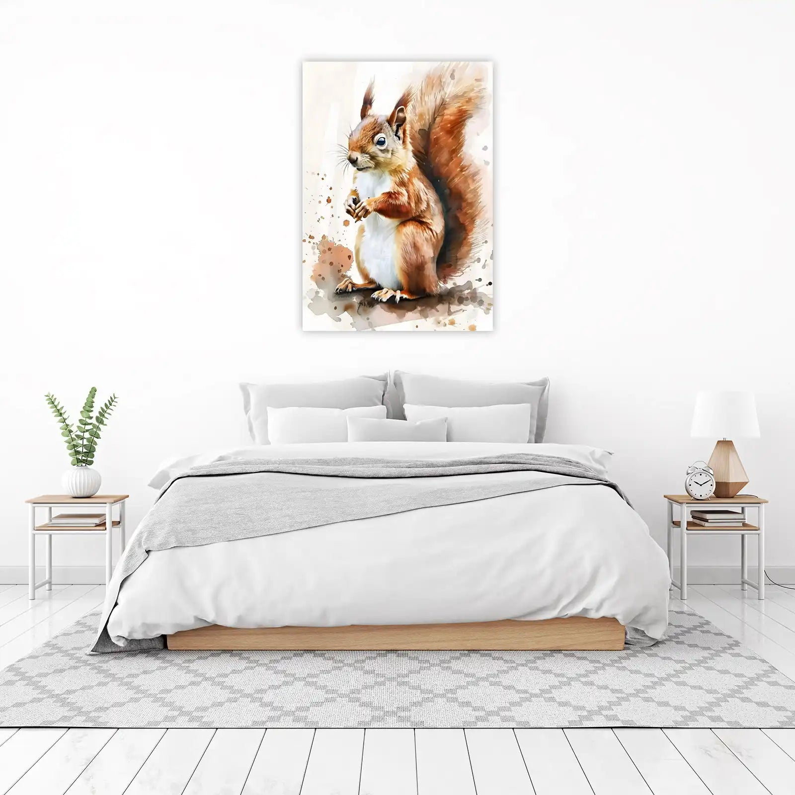 Charming Watercolor Squirrel Wall Art Art