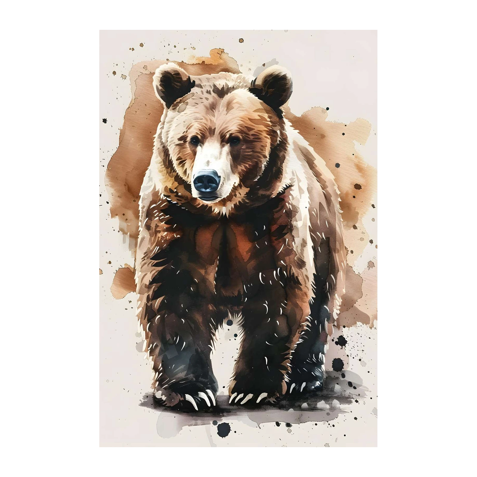 Majestic Bear Watercolor Wall Art