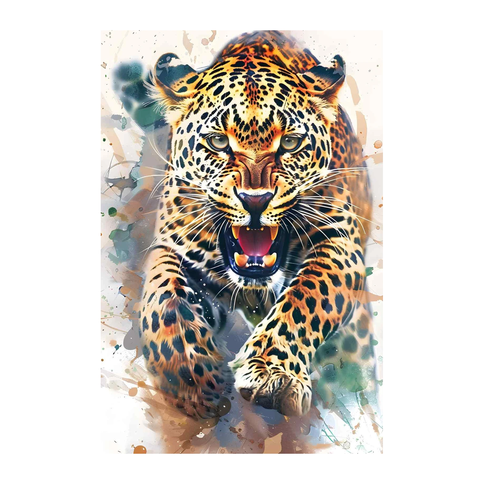 Fierce Leopard Roar Wall Art