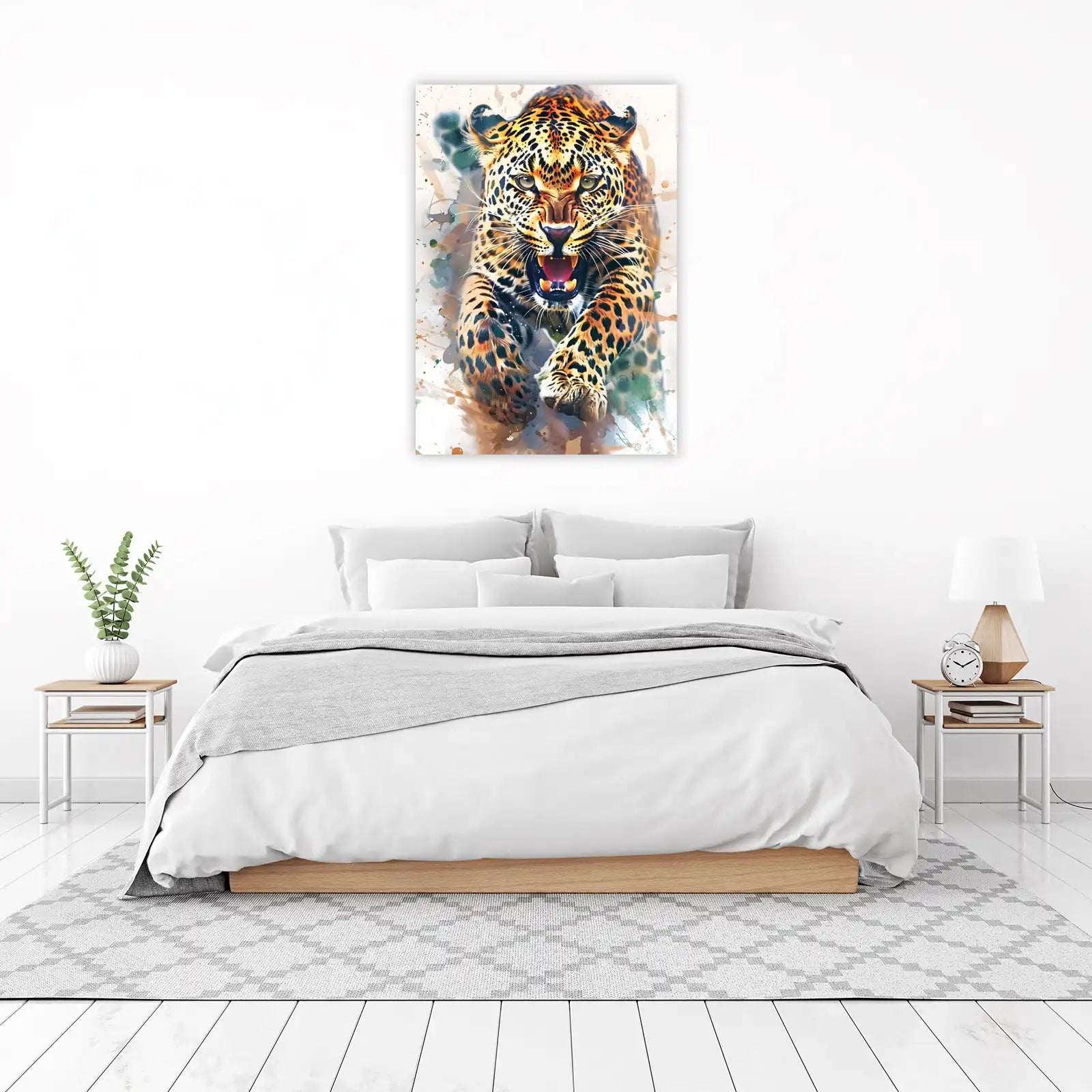 Fierce Leopard Roar Wall Art