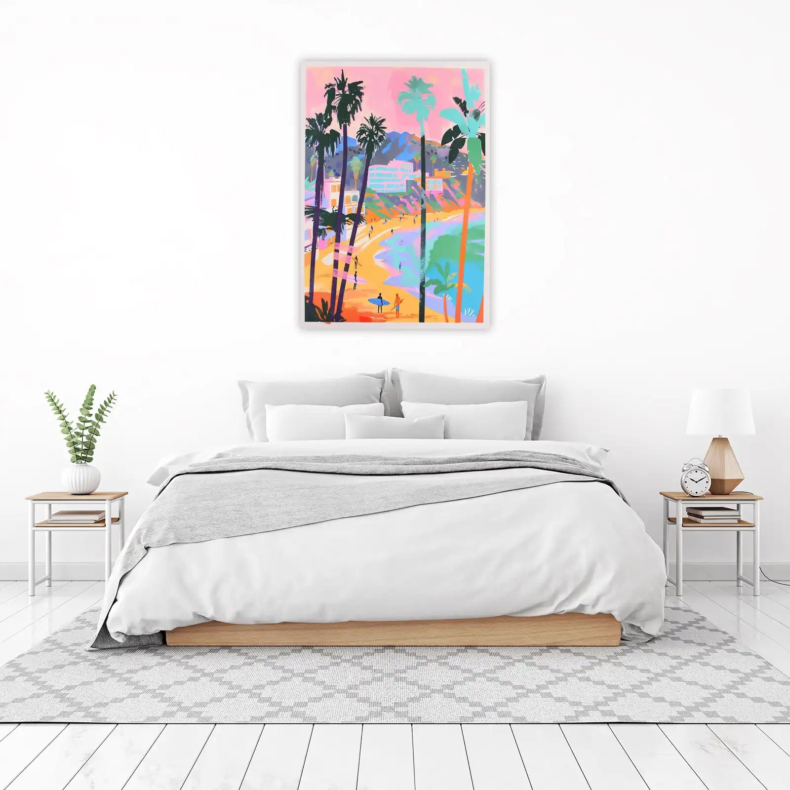 Retro Surf Beach Scene Wall Art