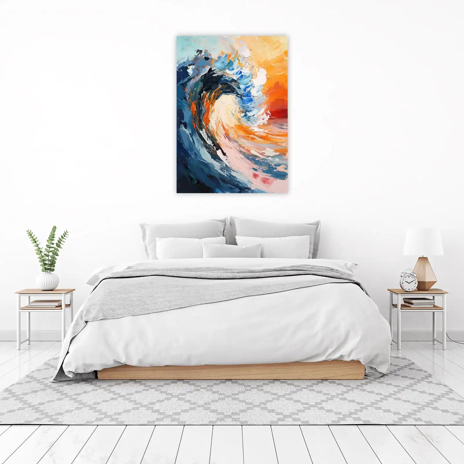 Energetic Wave Textured Wall Art