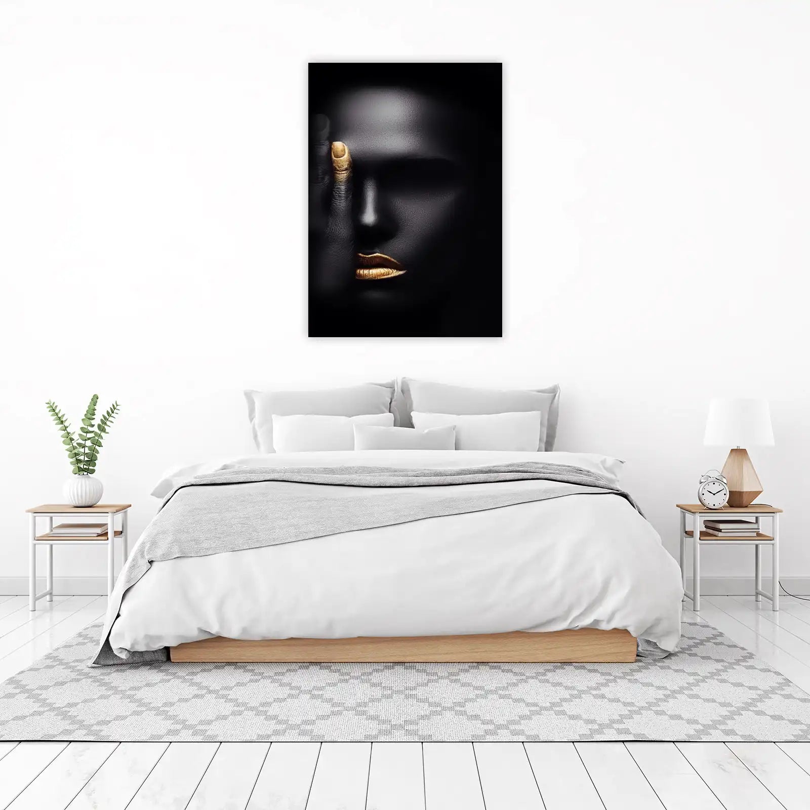 Gold Lips & Eyes Wall Art | Modern Wall Art