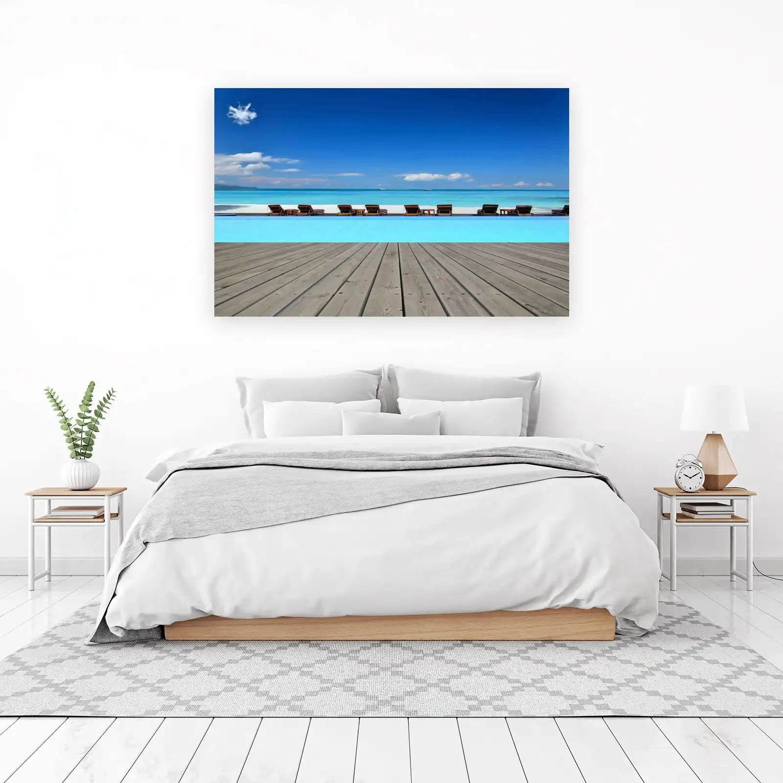 Serene Beach Paradise Infinity Pool Wall Art