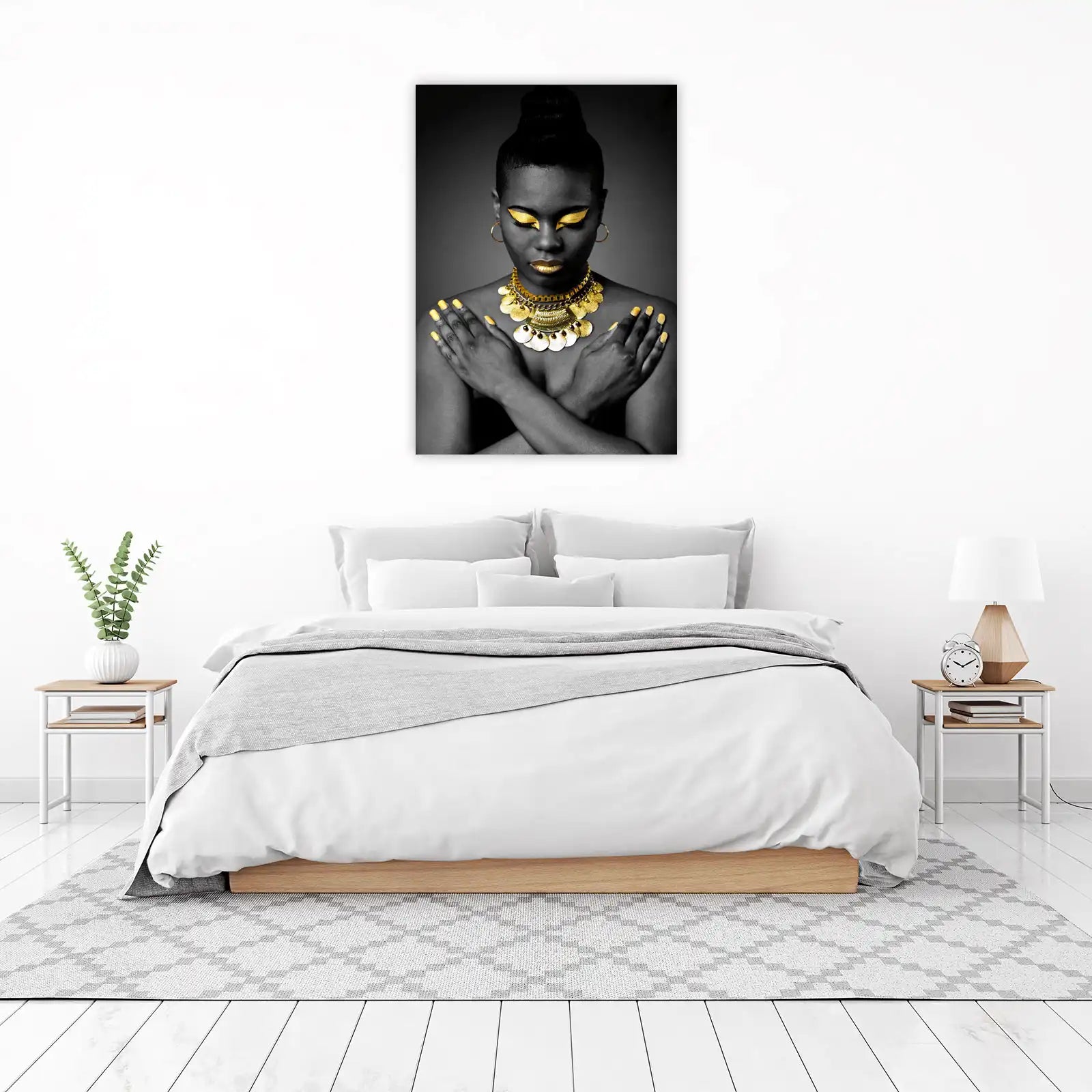 Golden Aura Woman Portrait Wall Art