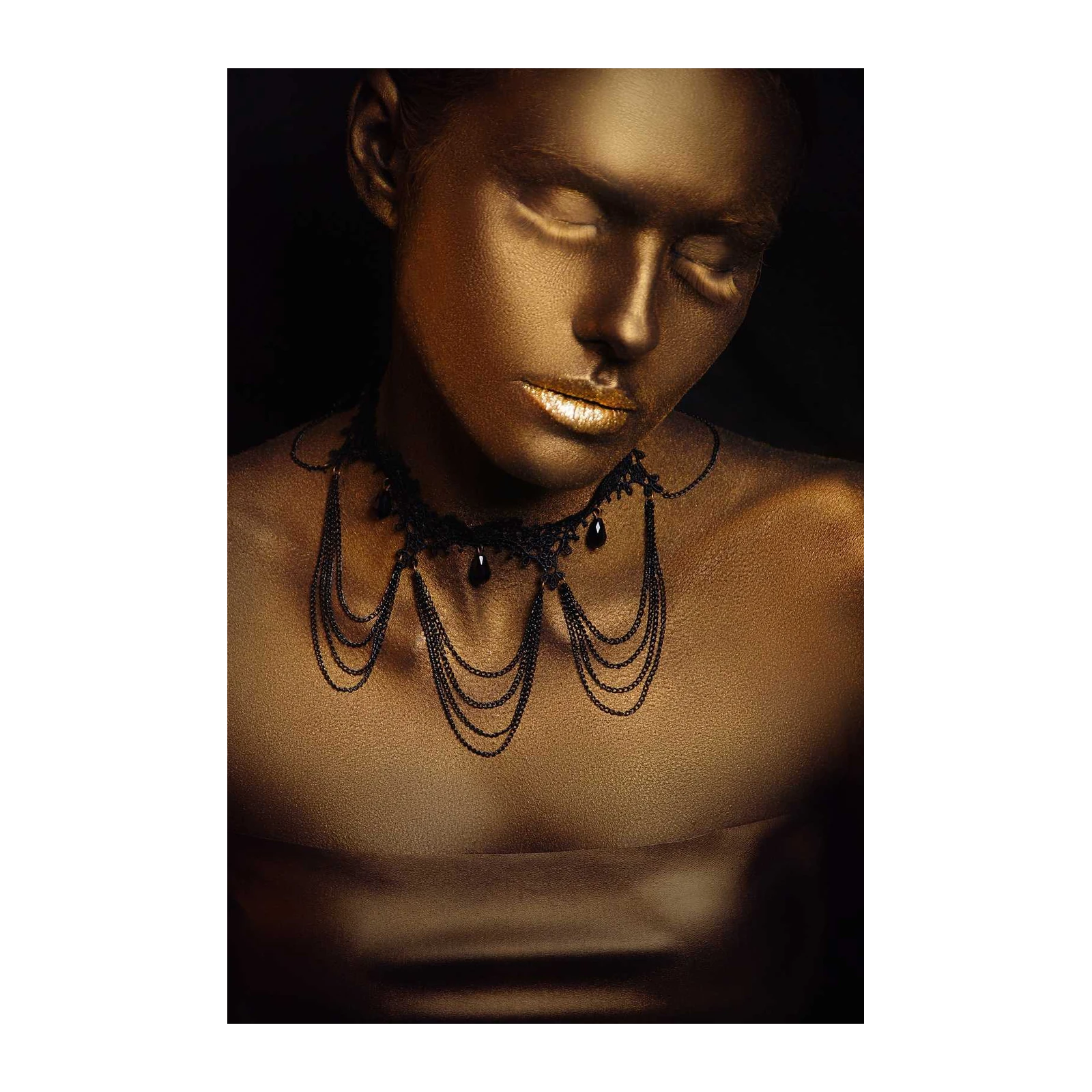 Gilded Elegance Black Choker Wall Art