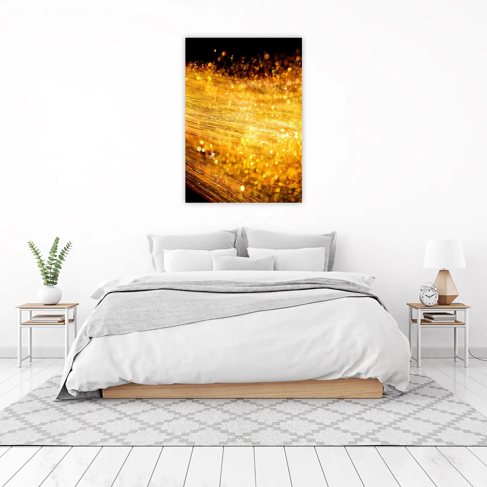 Golden Glitter Stream Wall Art