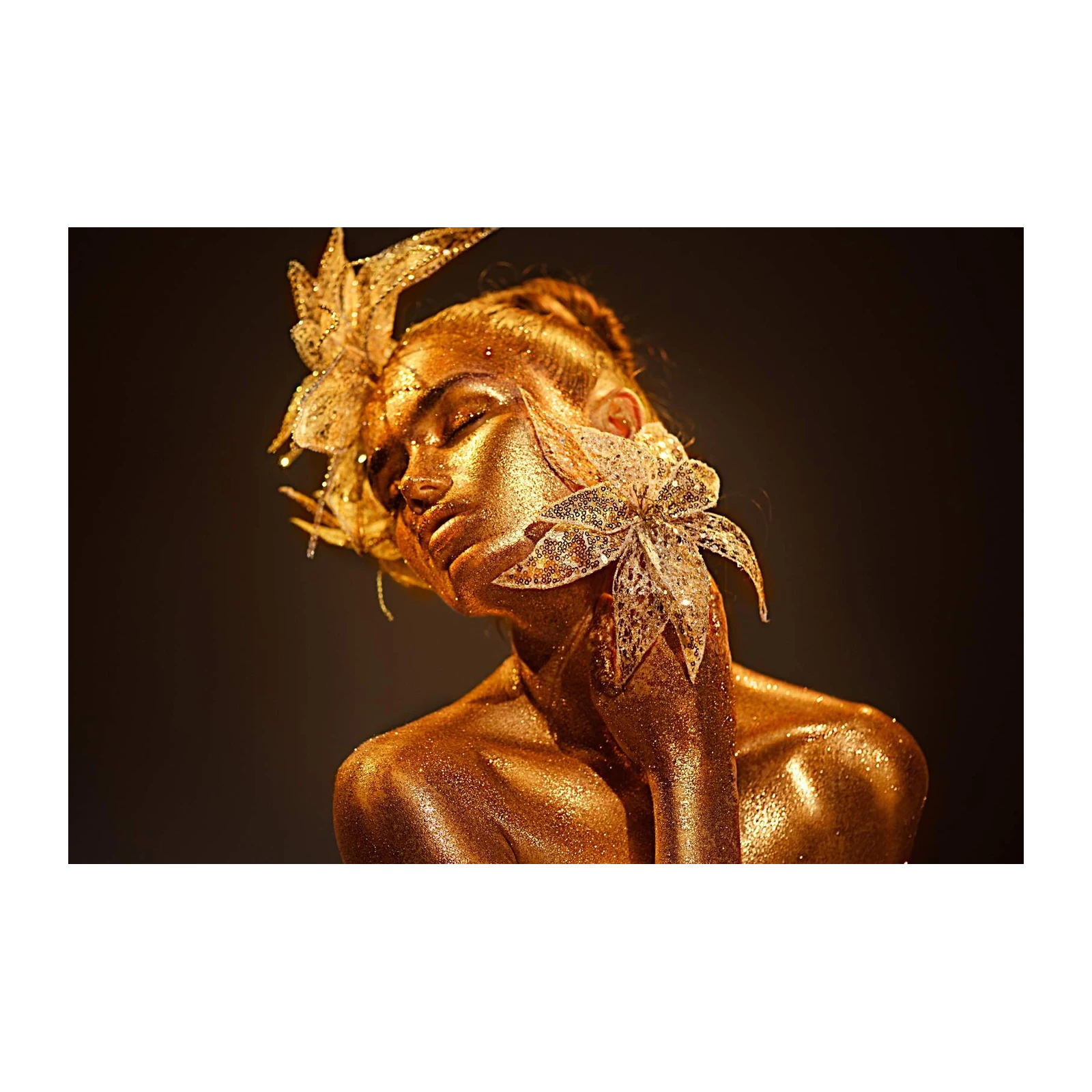 Golden Aura Goddess Abstract Art Wall Art