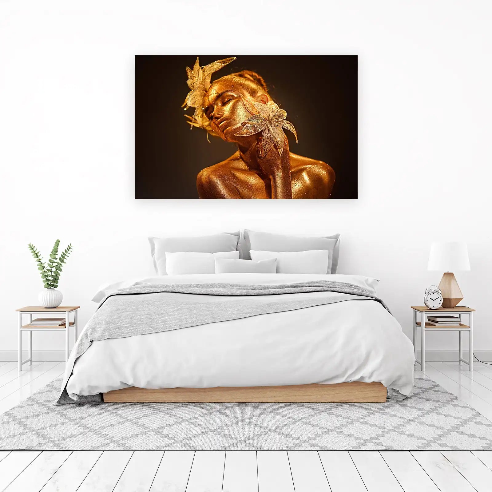 Golden Aura Goddess Abstract Art Wall Art