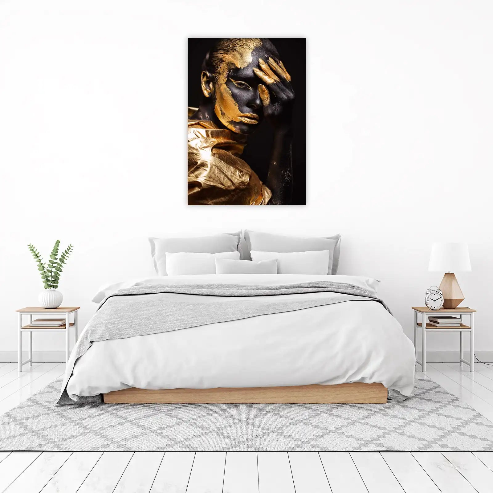 Luxurious Gold & Black Face Art Wall Art