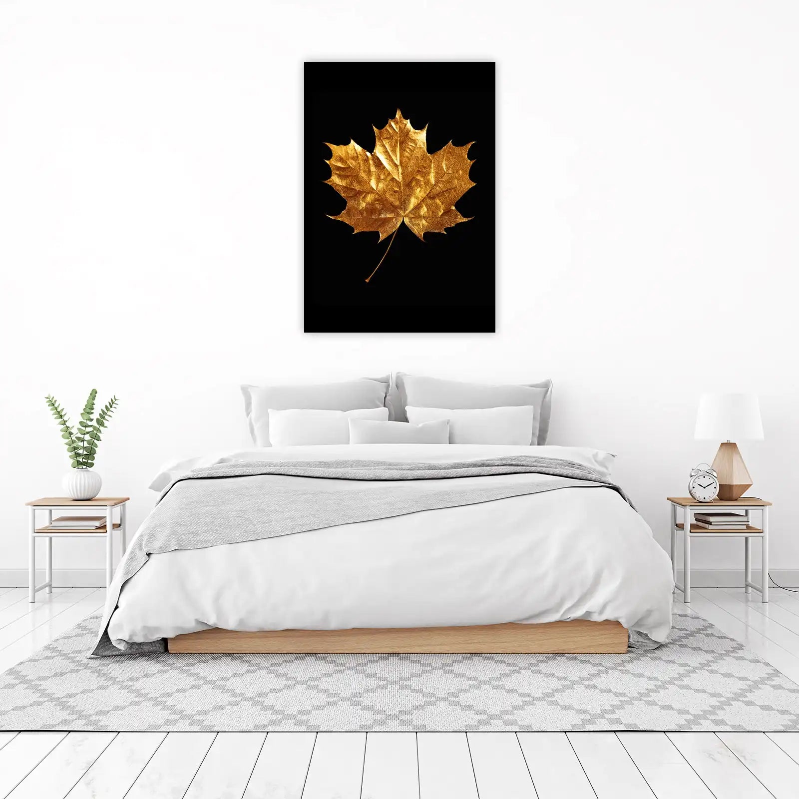 Luxurious Gold Maple Leaf Wall Art