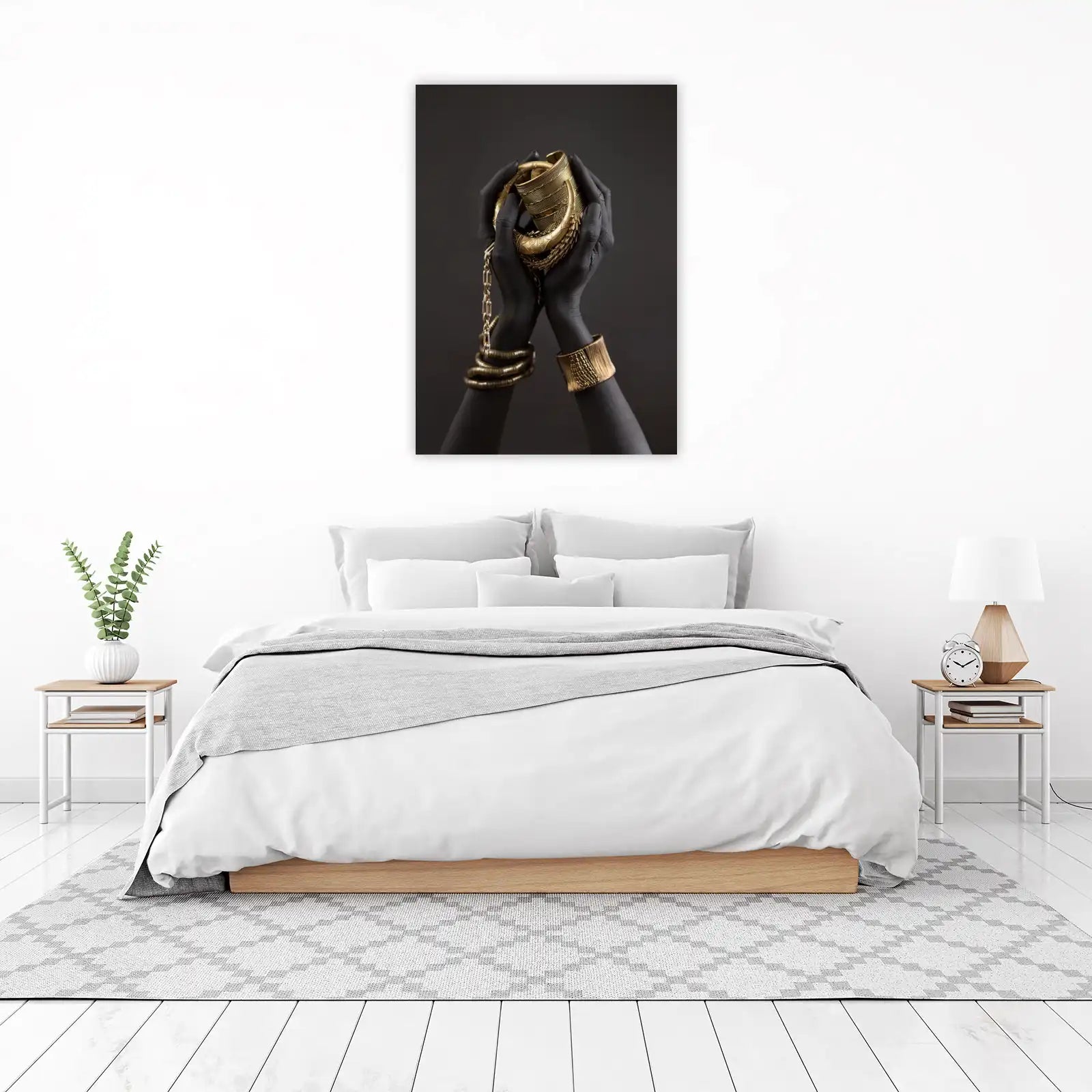 African Gold Glamour Hands Wall Art