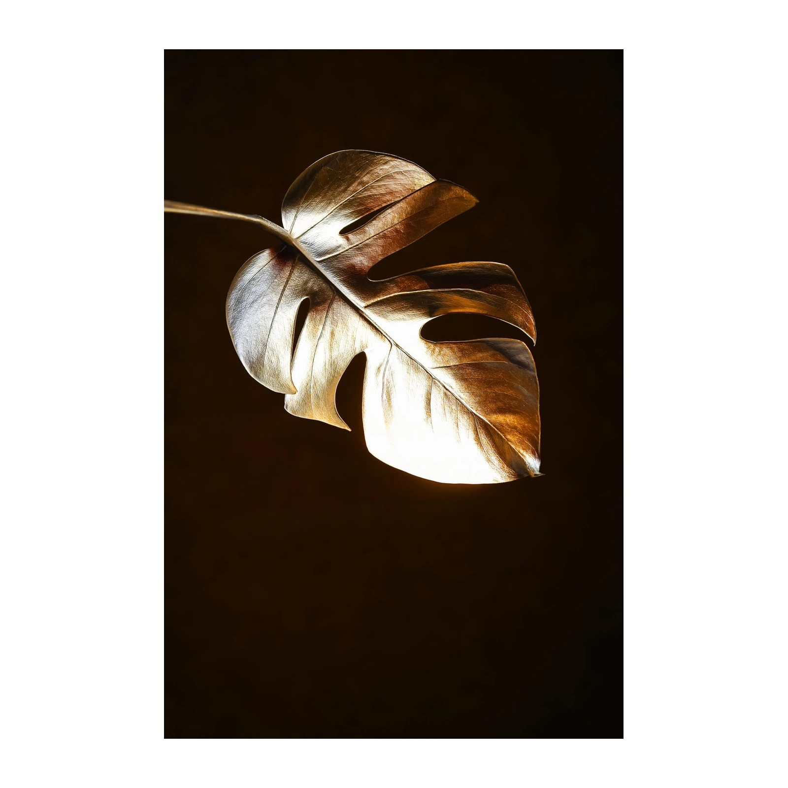 Gold Monstera Leaf Art Wall Art