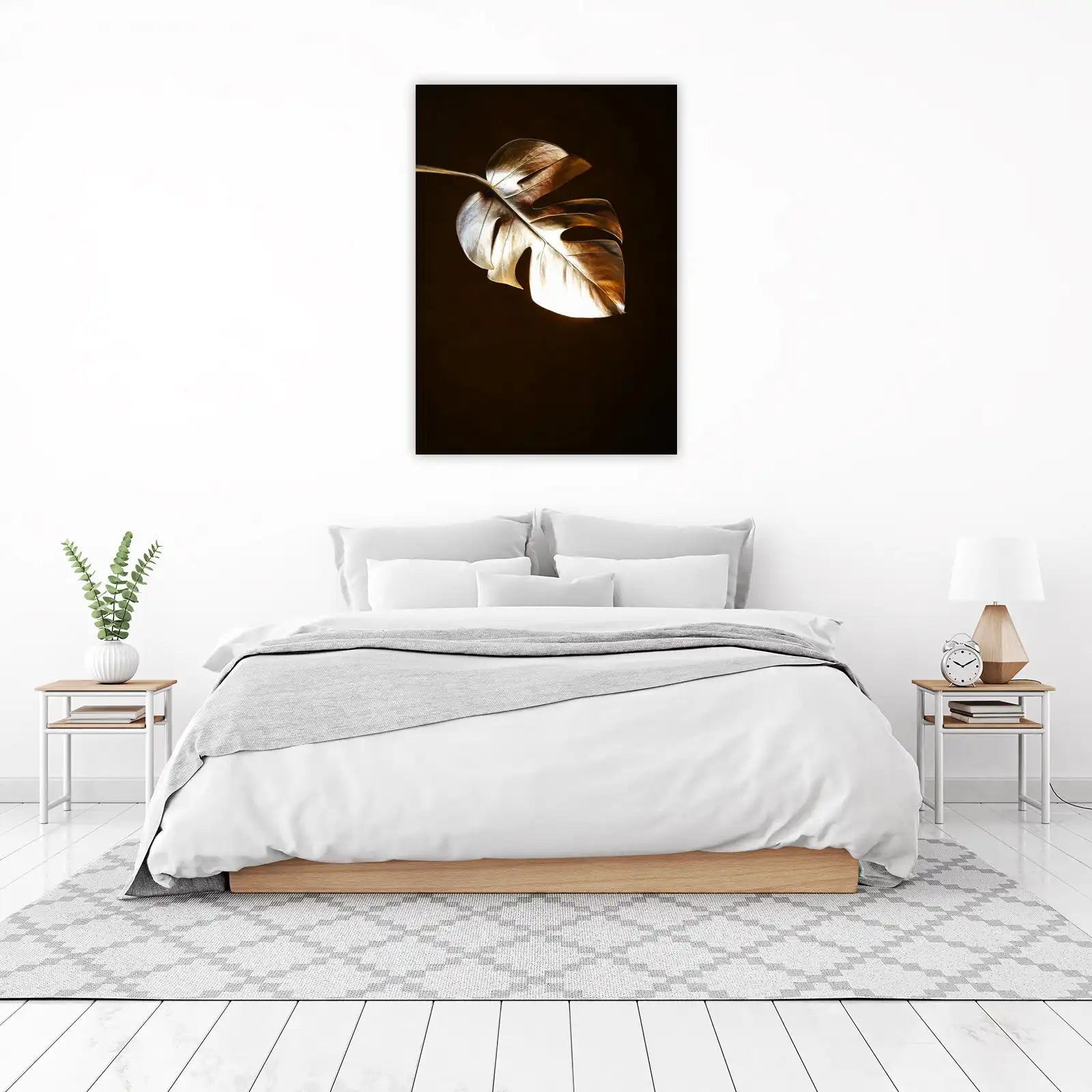 Gold Monstera Leaf Art Wall Art
