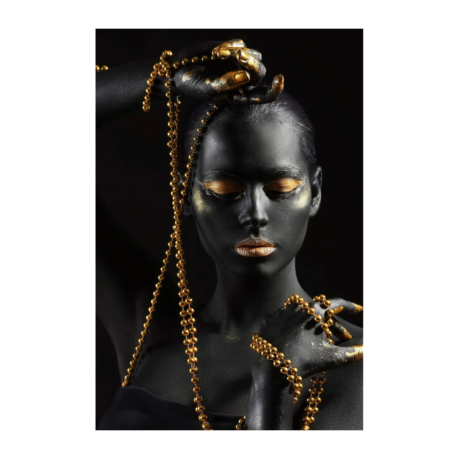 Gold & Black Elegance Woman Wall Art
