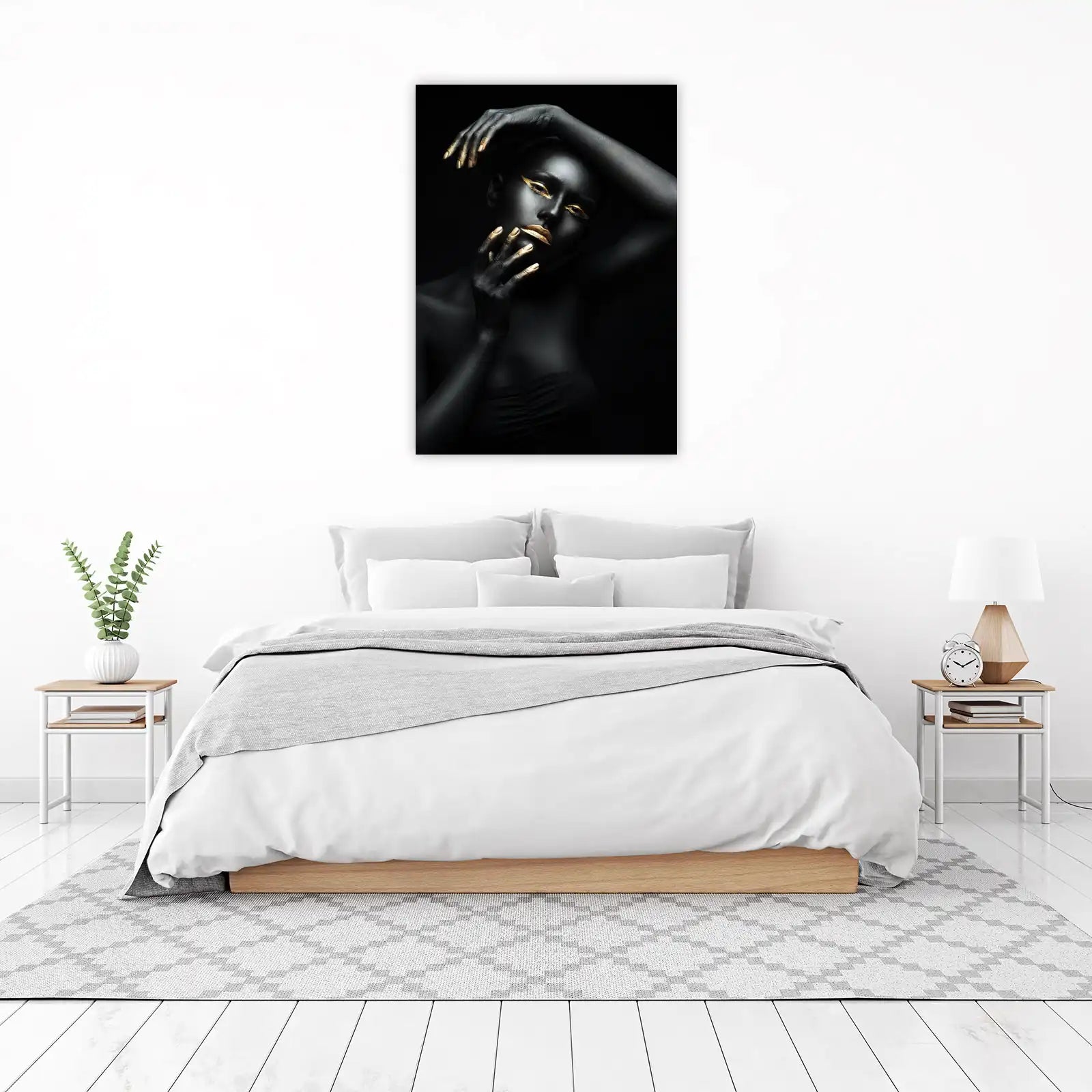 Elegant Gold & Black Face Portrait Wall Art