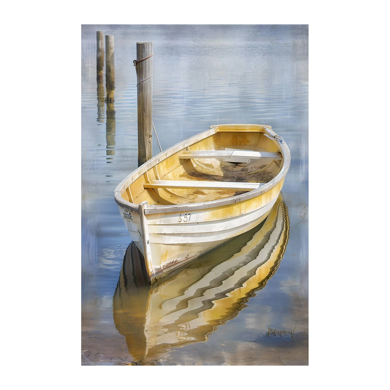 Tranquil Rowboat Serenity Wall Art