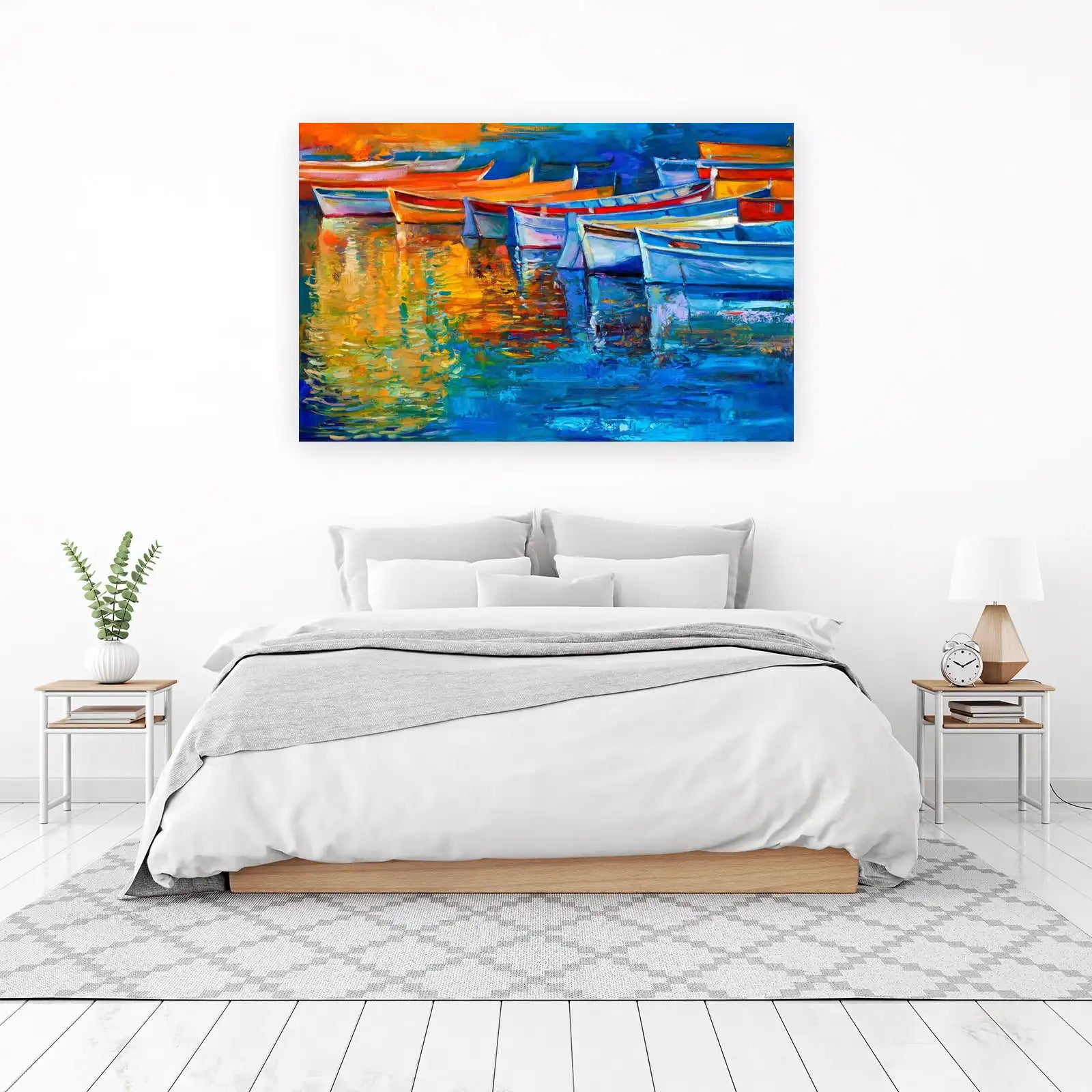 Vibrant Boats Abstract Wall Art