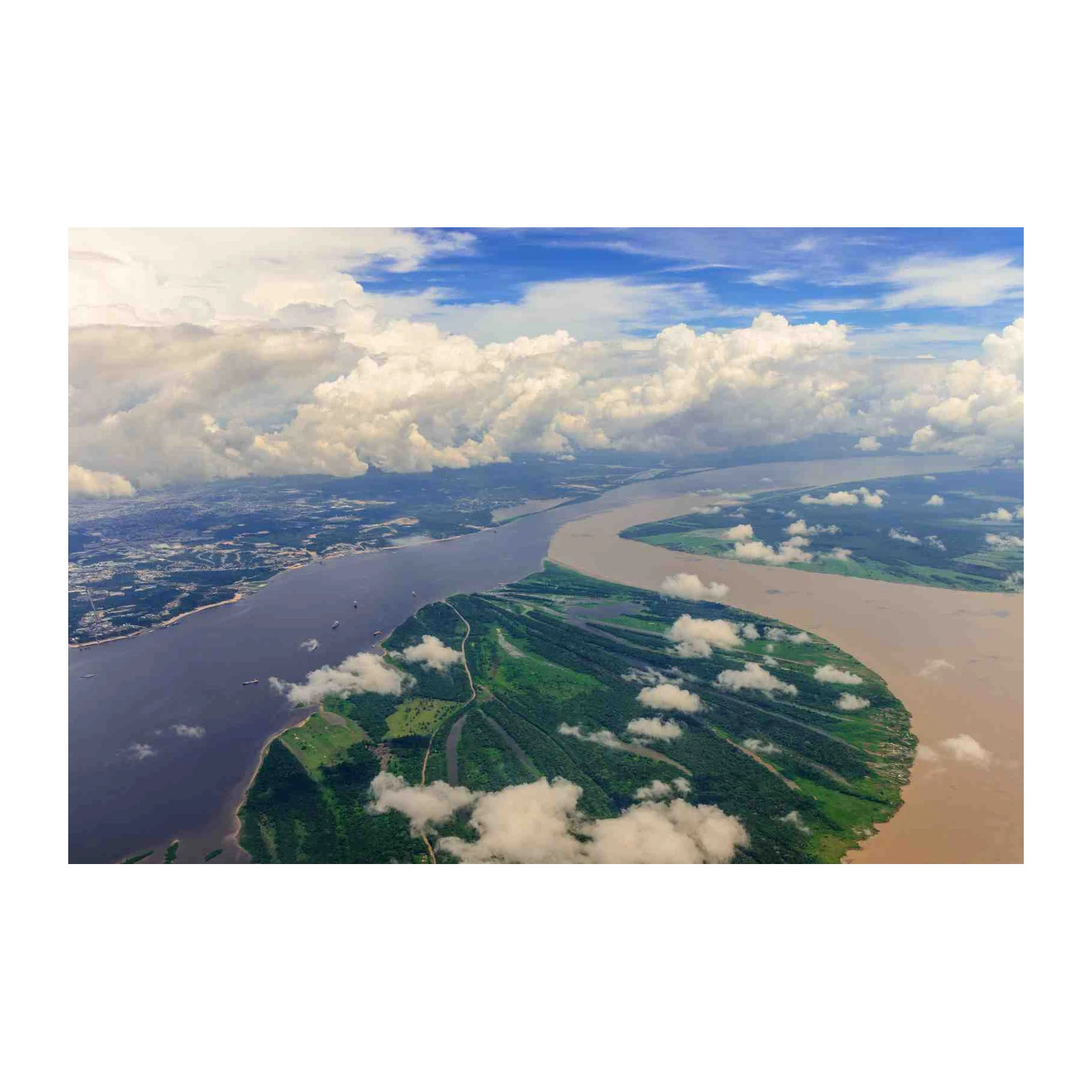 Majestic River Confluence Aerial Wall Art