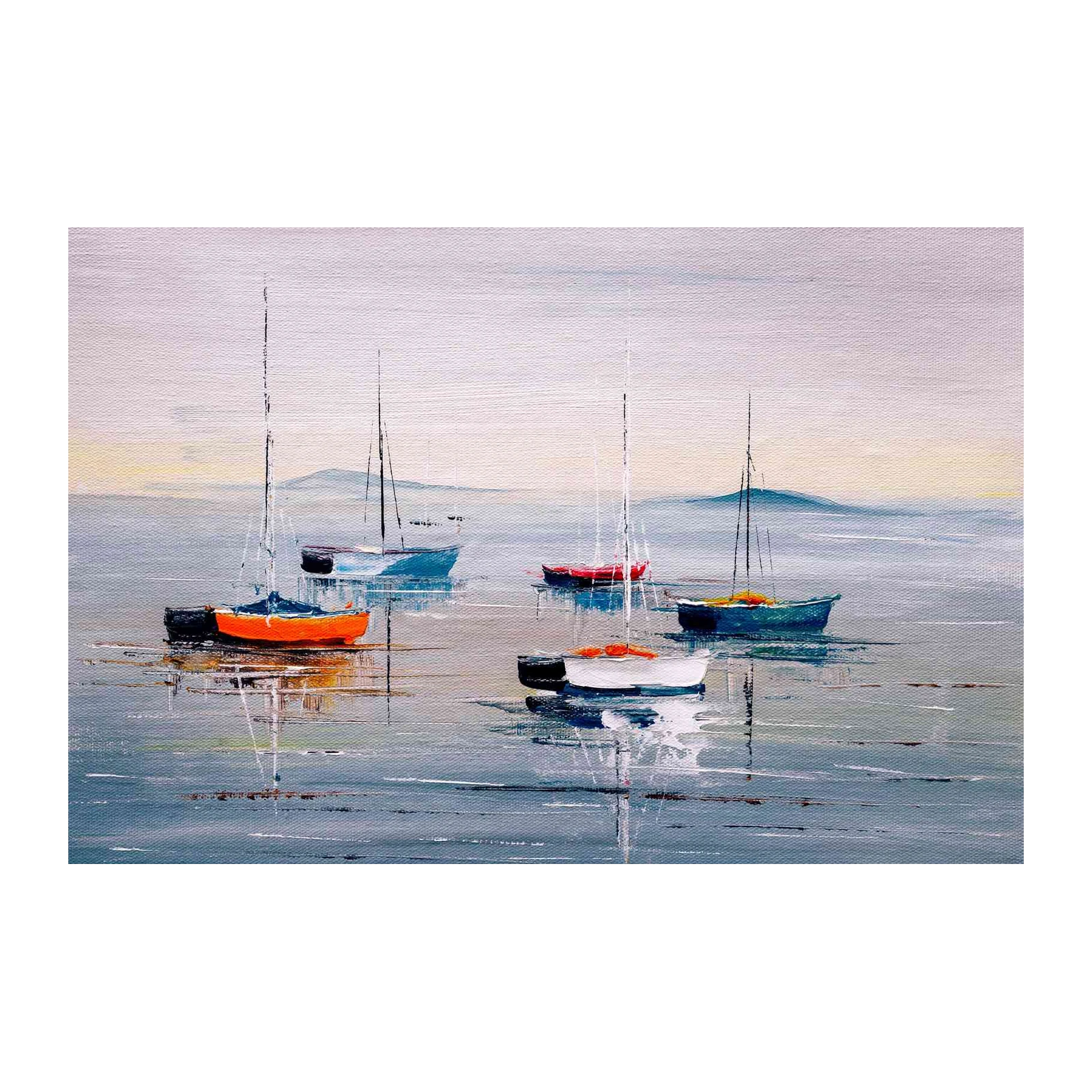 Serene Sailboats on Calm Waters Wall Art