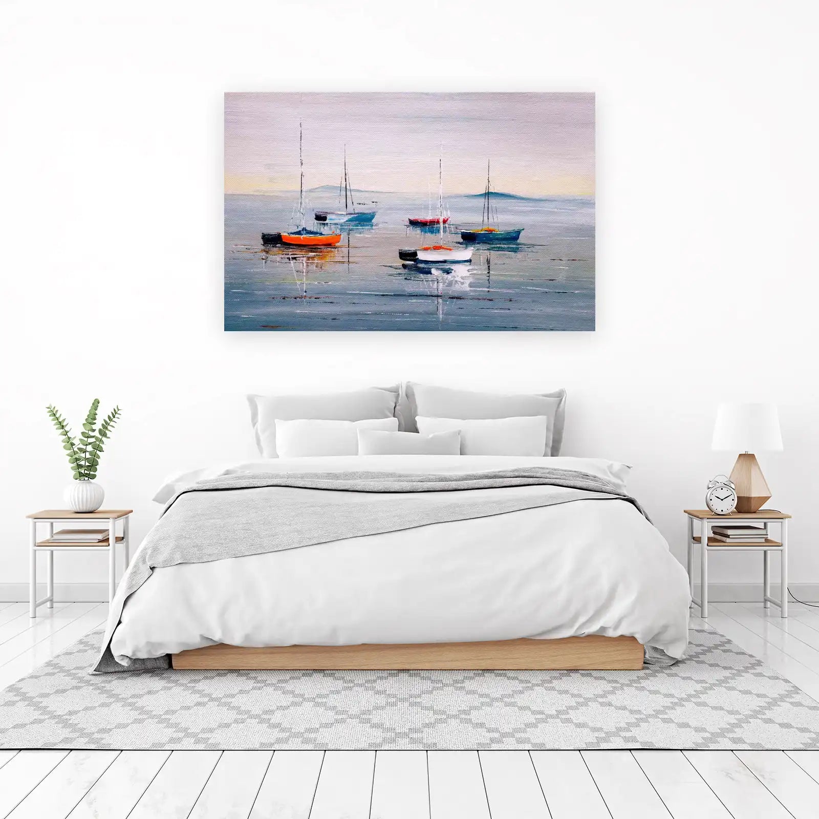 Serene Sailboats on Calm Waters Wall Art