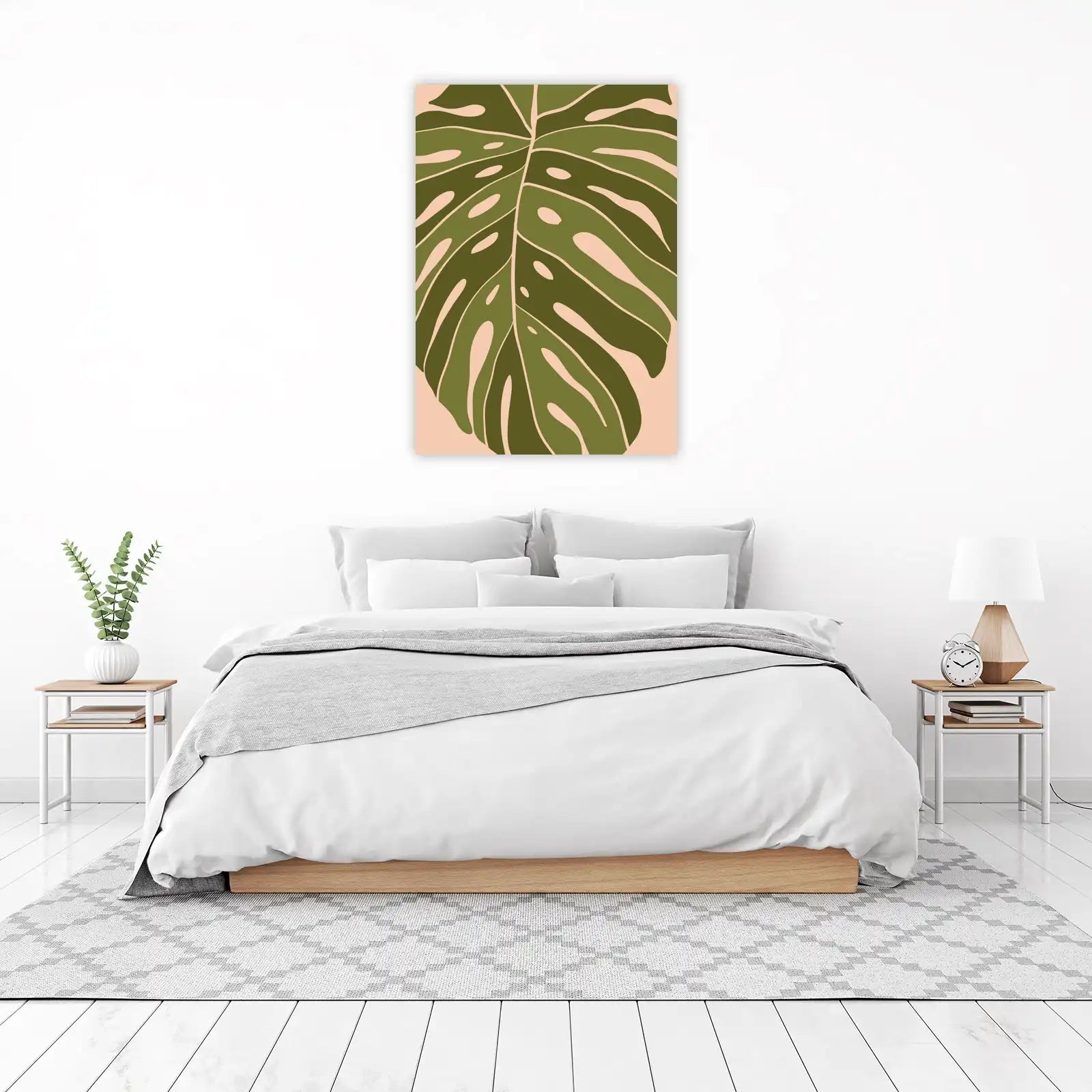 Monstera Leaf Boho Green Wall Art
