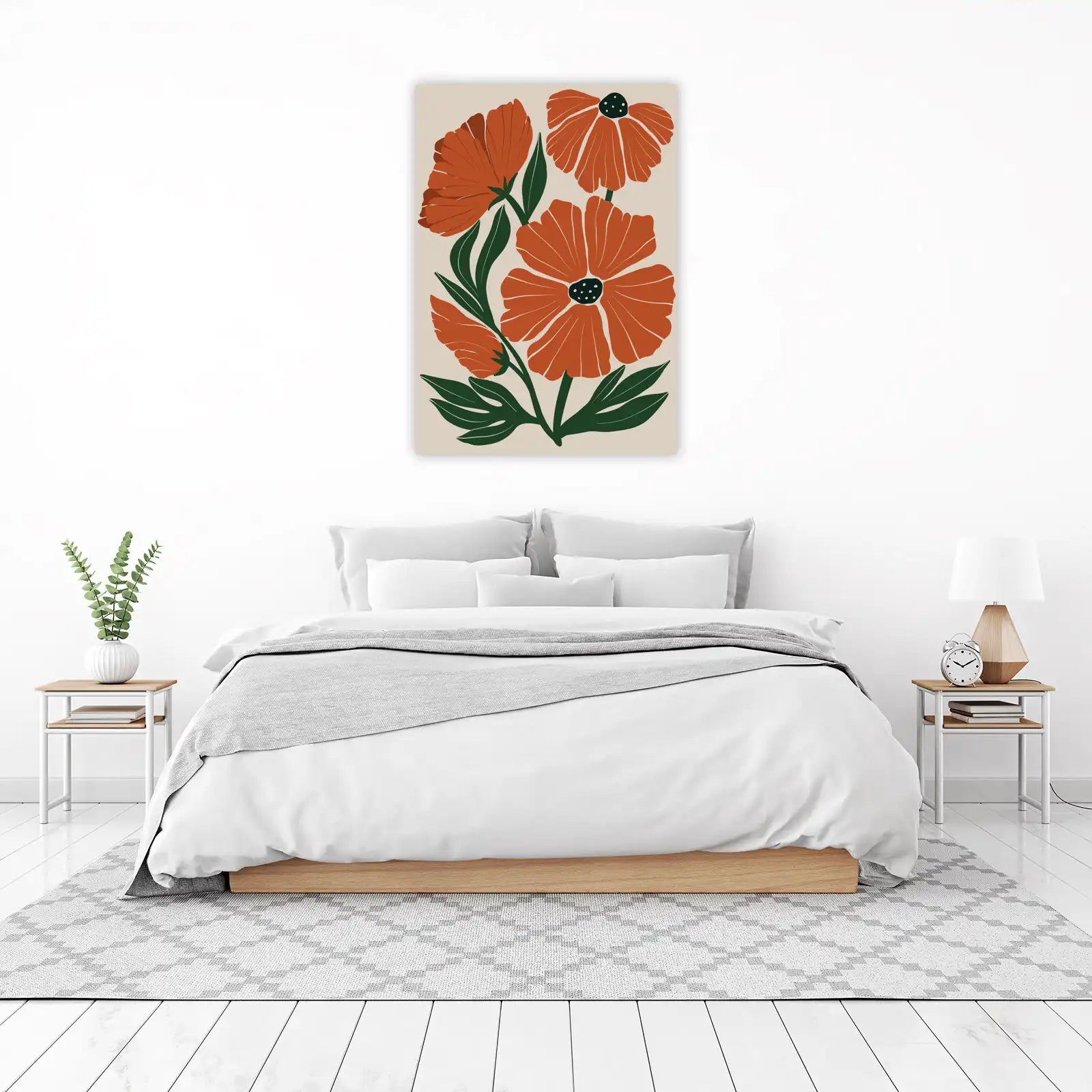 Boho Floral Wall Art Wall Art