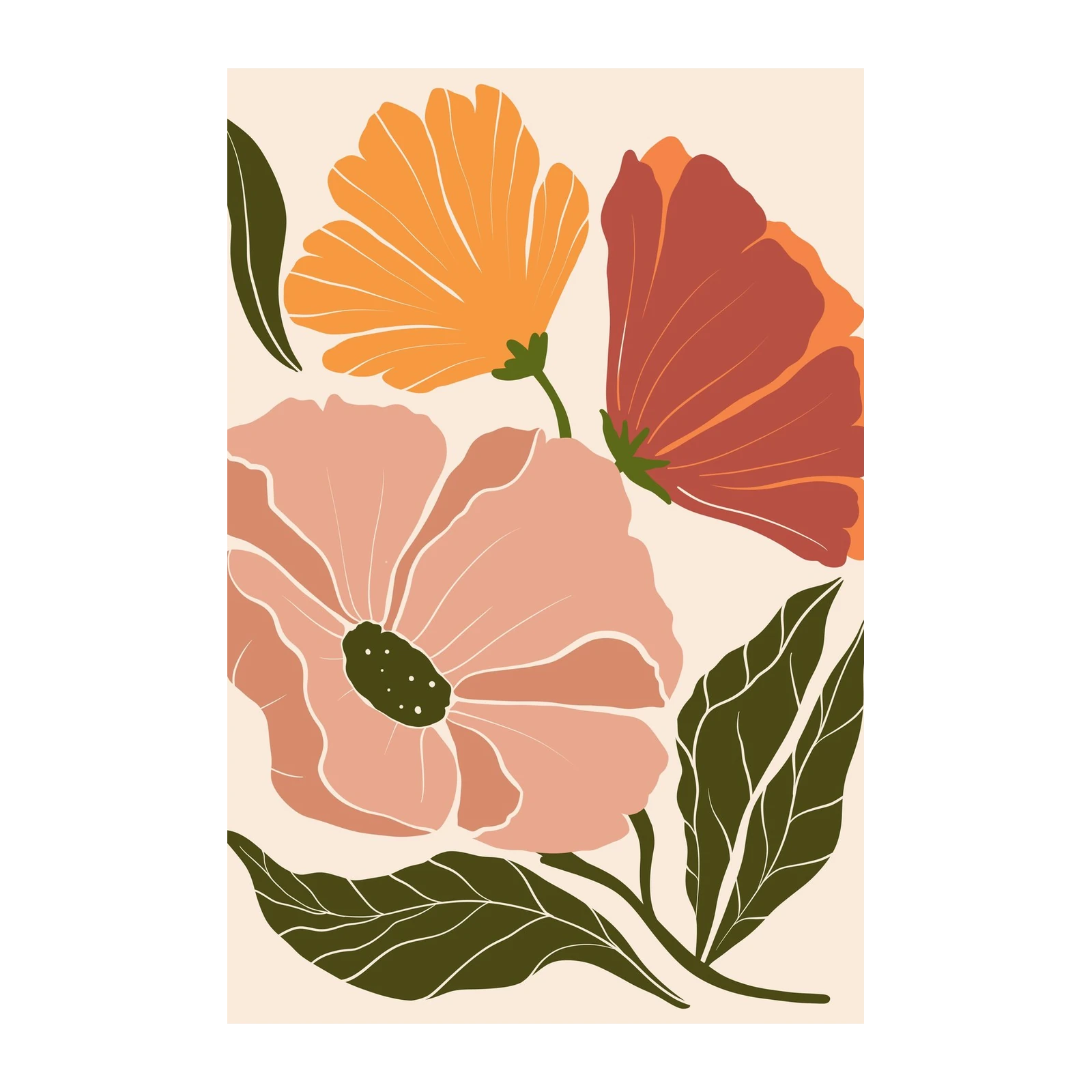 Bohemian Floral Wall Art Wall Art