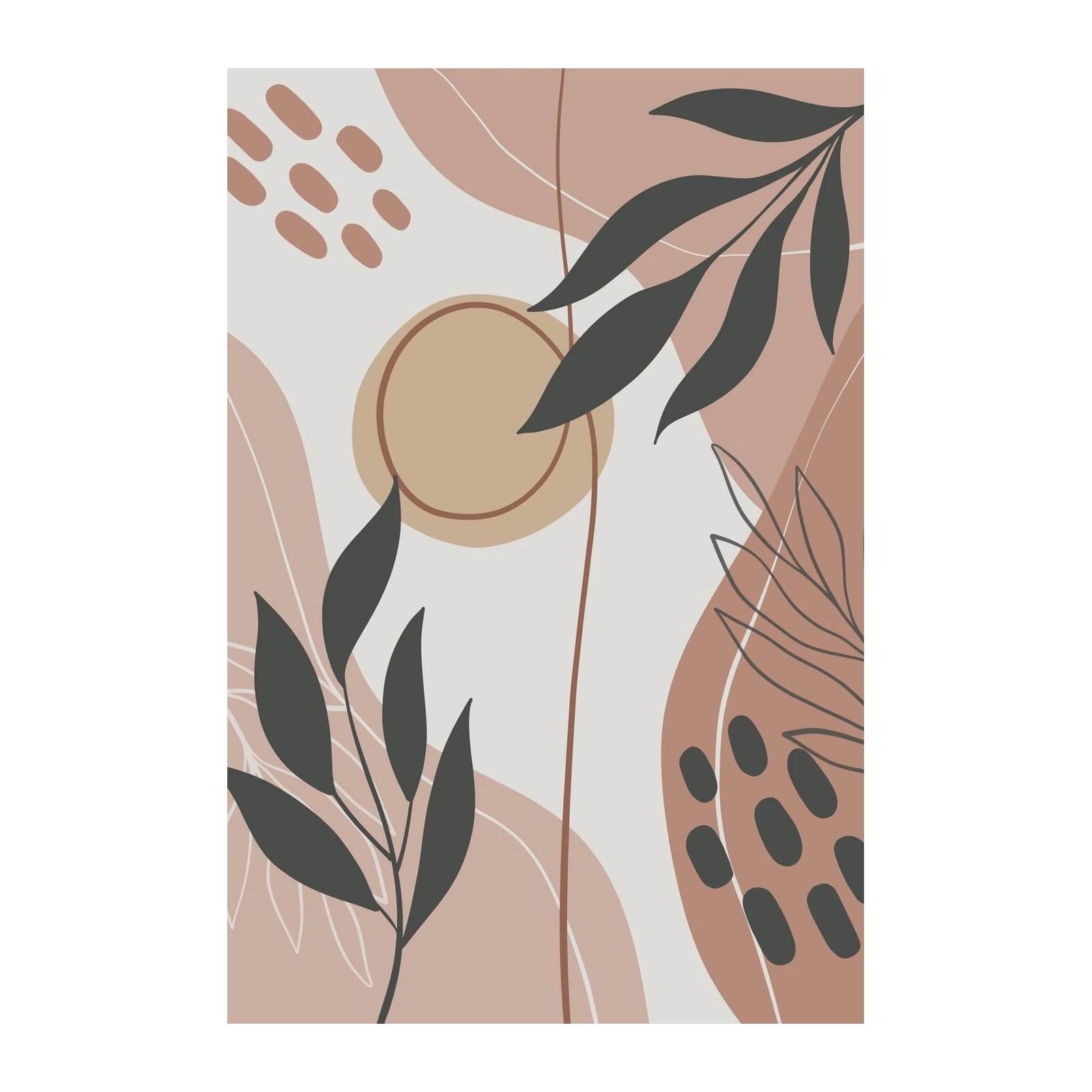 Boho Abstract Botanical Leaf Wall Art