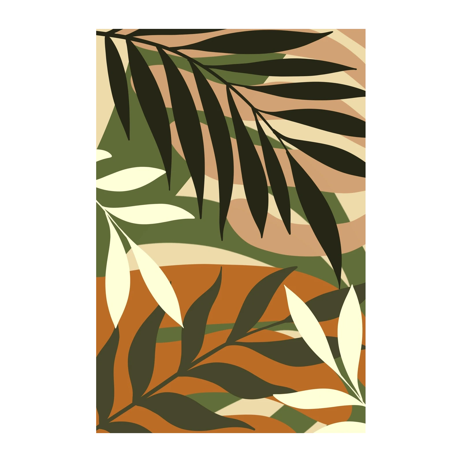 Tropical Jungle Leaf Abstract Wall Art