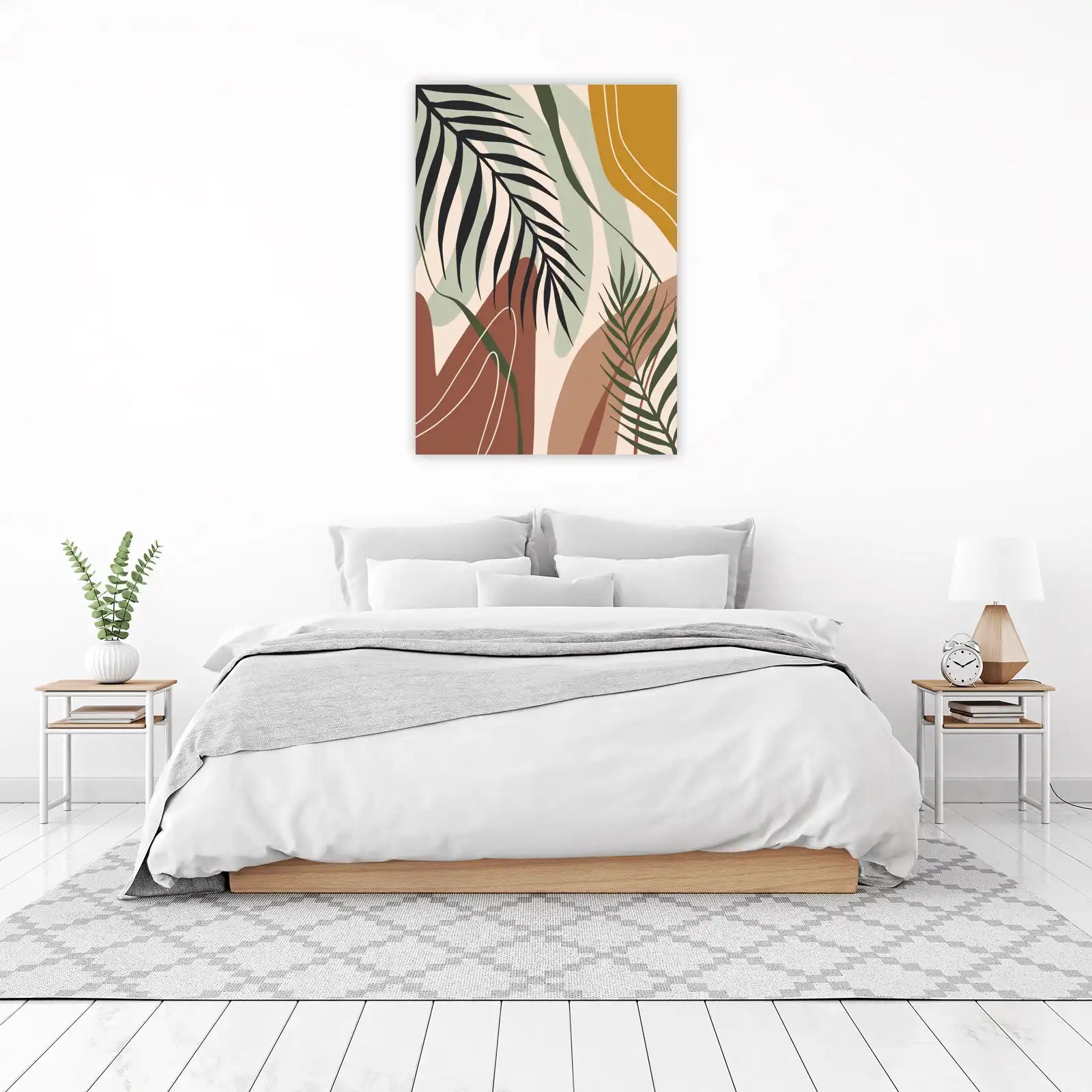 Boho Tropical Abstract Palm Leaf Wall Art