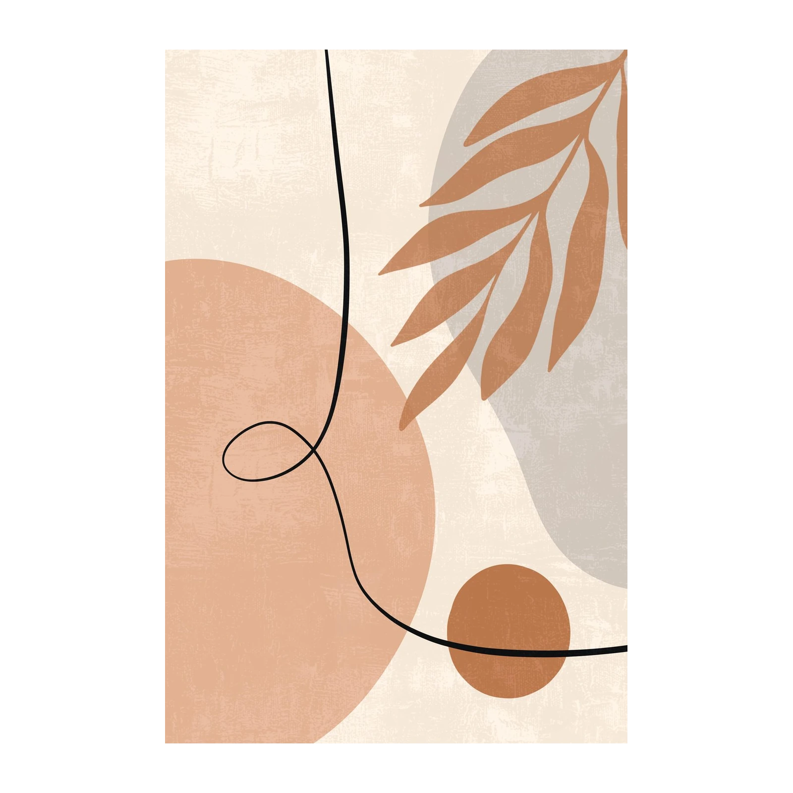Boho Abstract Botanical Leaf Wall Art