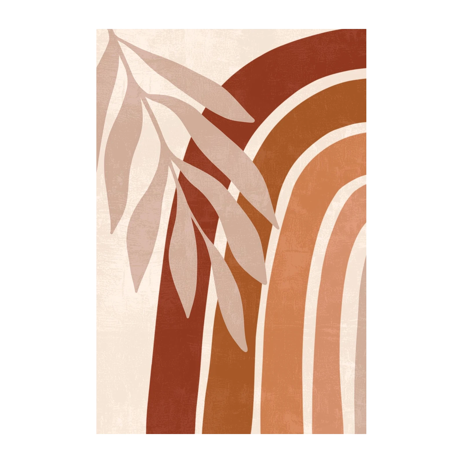 Boho Rainbow Leaf Abstract Wall Art Wall Art
