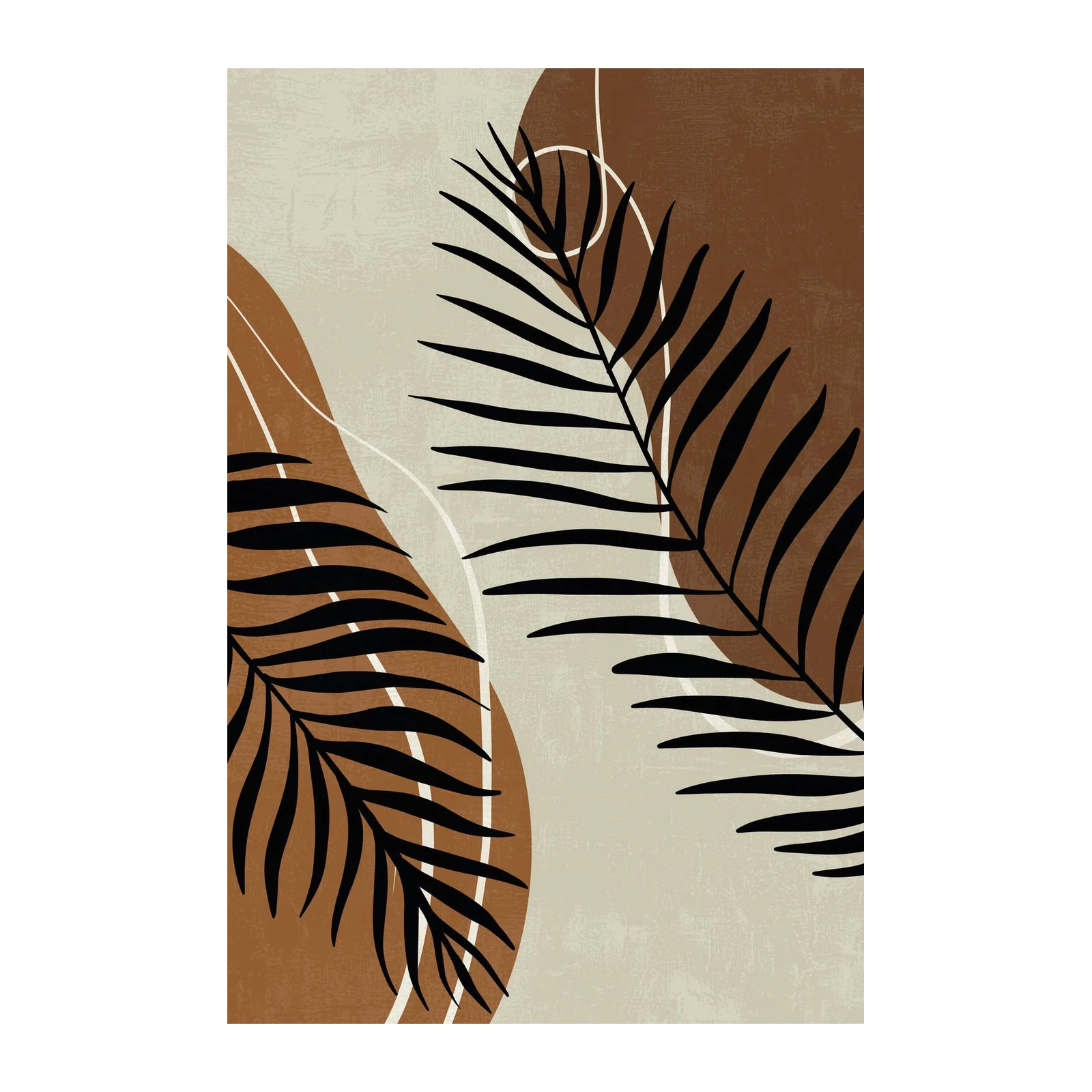 Boho Palm Abstract Mid Century Wall Art