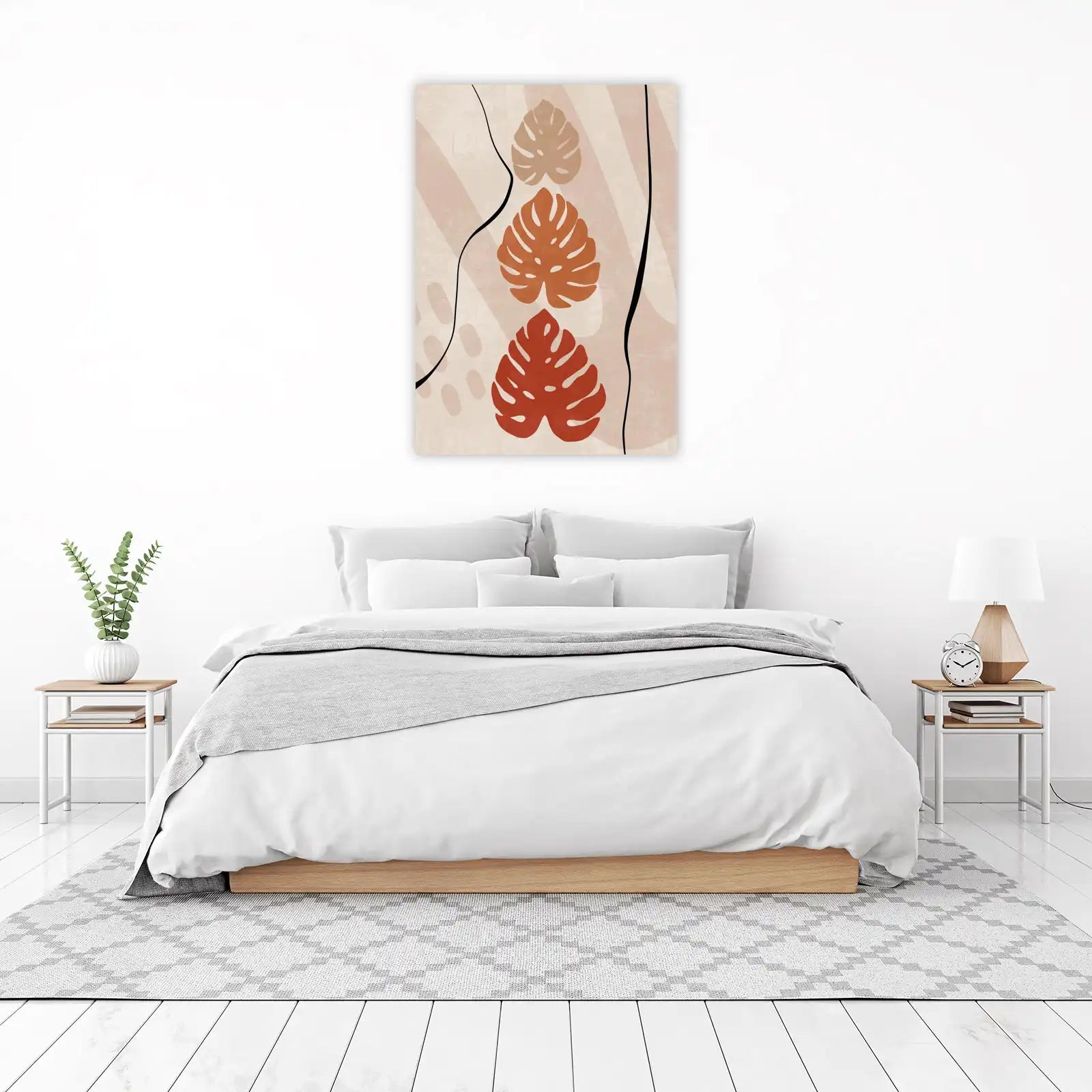 Boho Tropical Leaf Abstract Wall Art