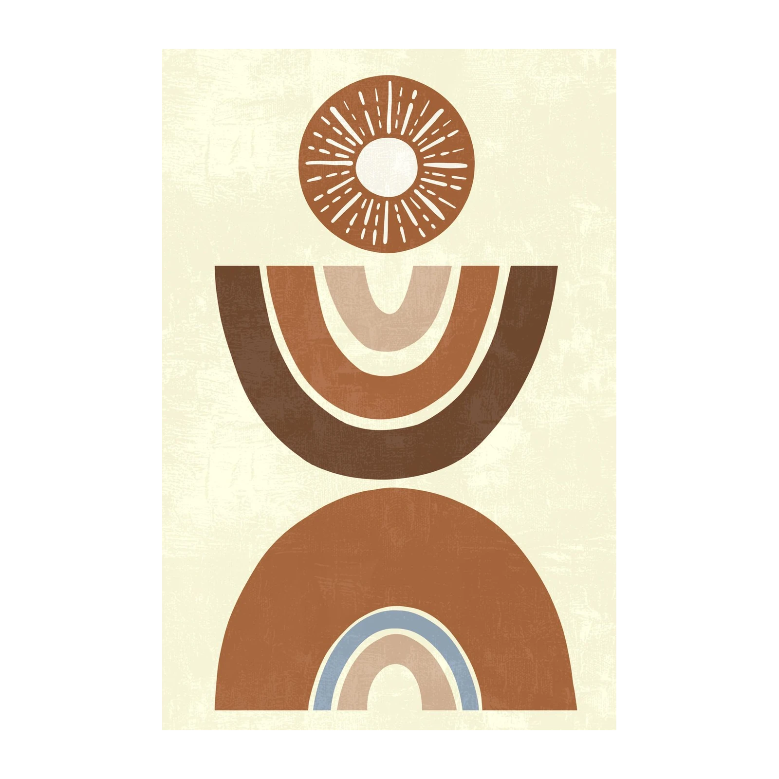 Boho Abstract Rainbow & Sun Wall Art