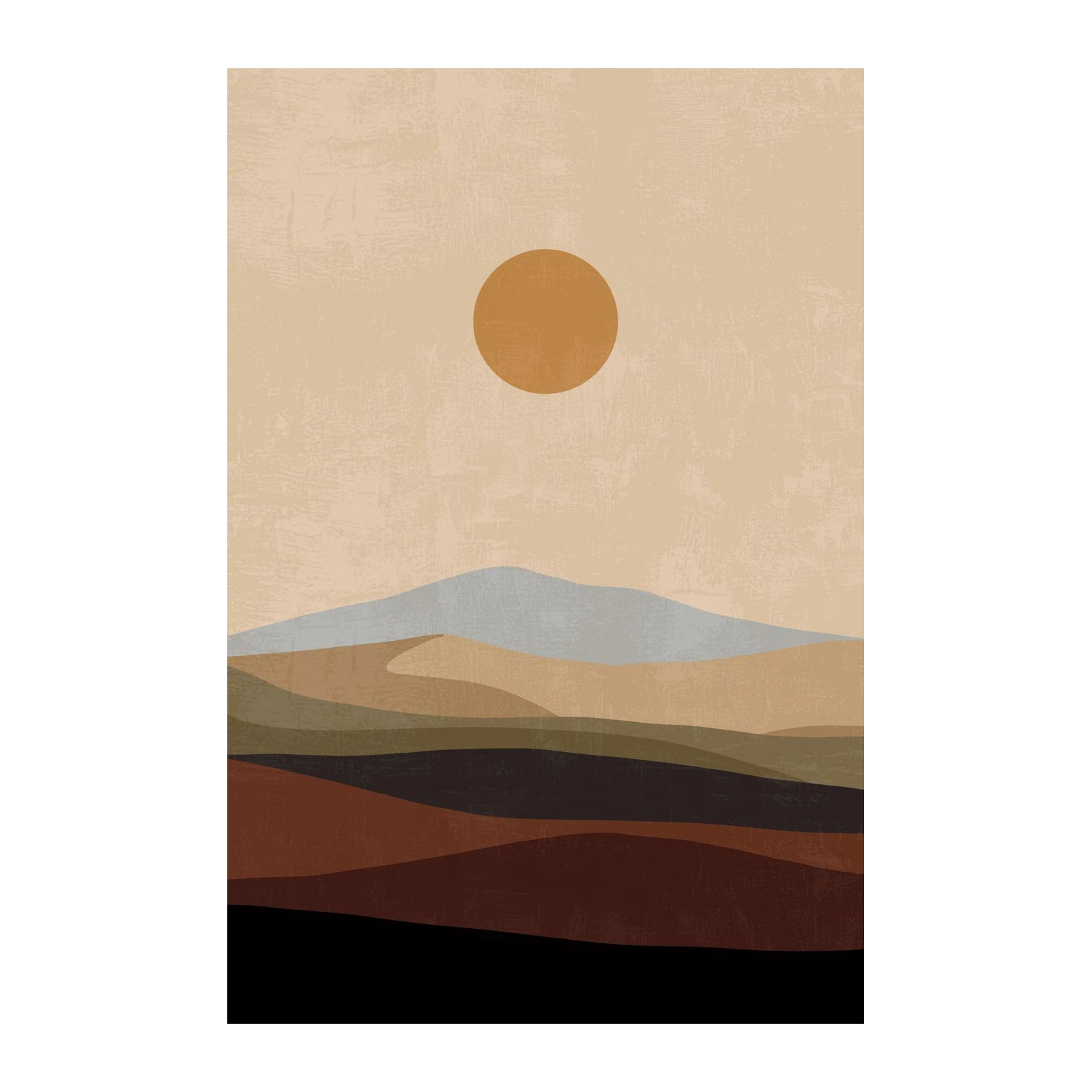 Abstract Desert Sun Landscape Wall Art